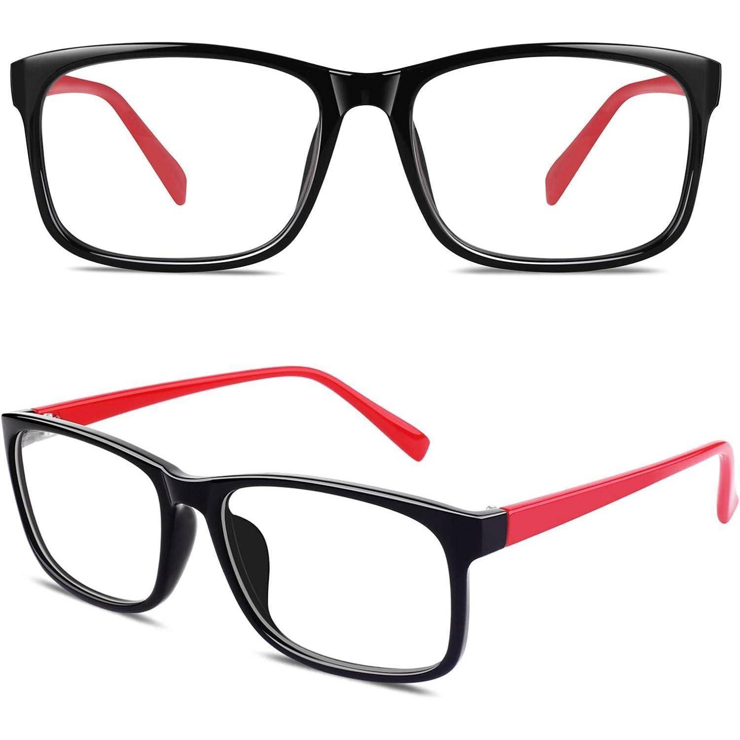 Extra Slim Rechteck Nerd Brille Clear Geek Style Look