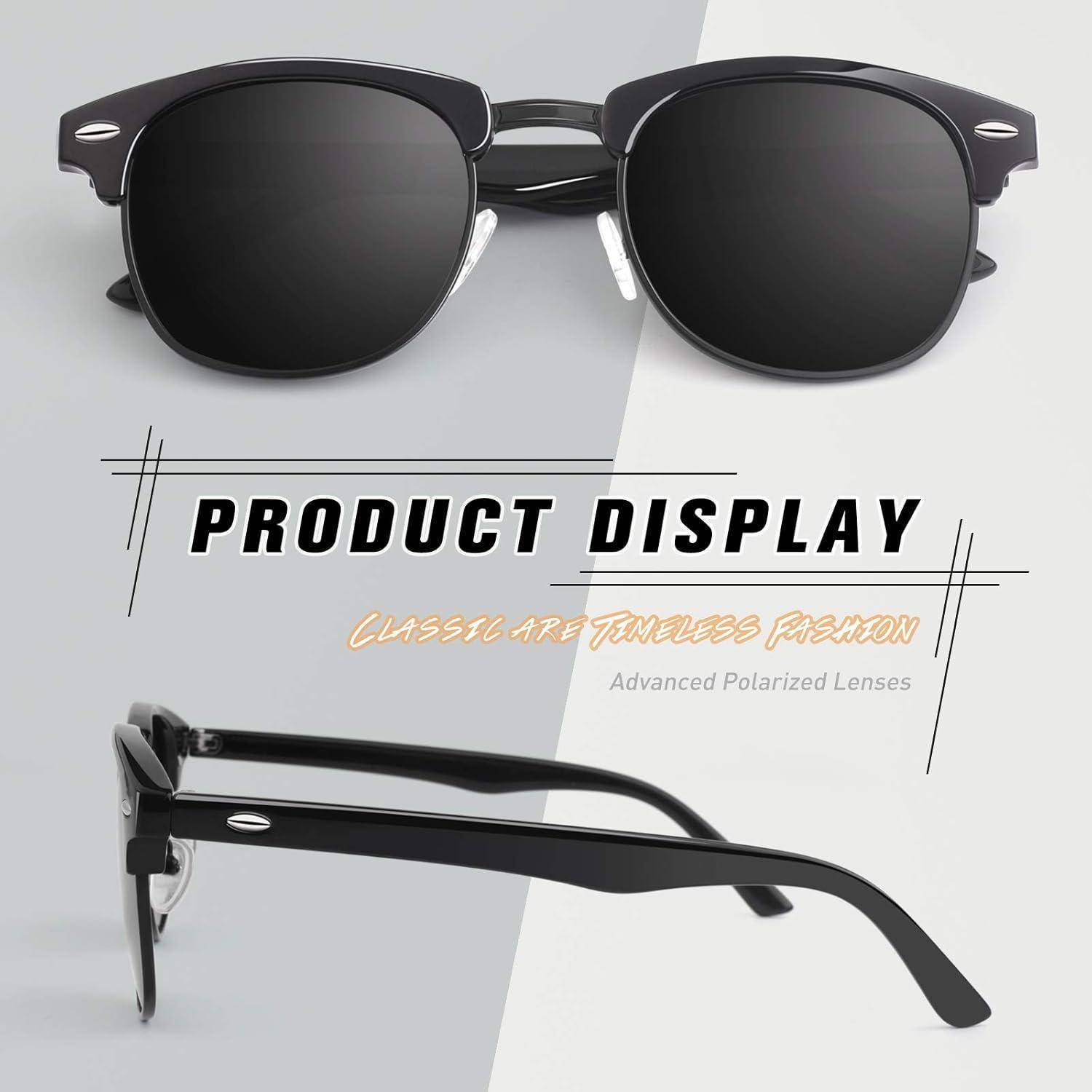 Sonnenbrille Halbrahmen Polarisiert Ultraleicht UV400 Schutz CAT3 CE