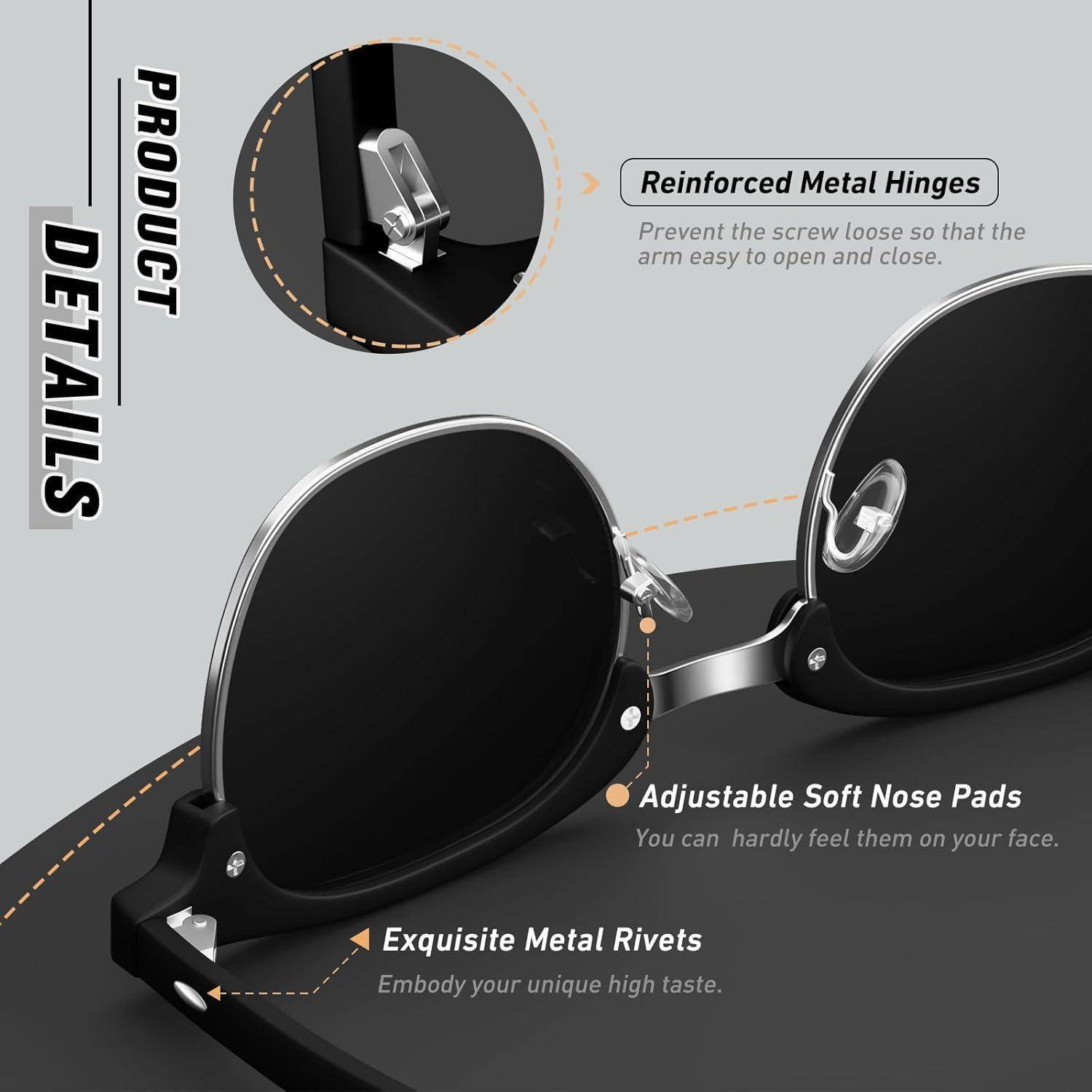 Sonnenbrille Halbrahmen Polarisiert Ultraleicht UV400 Schutz CAT3 CE