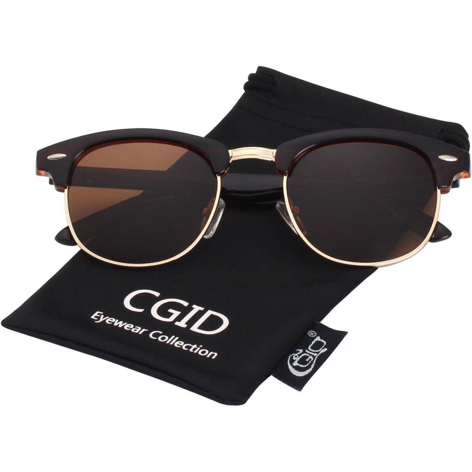 Sonnenbrille Polarisiert Vintage Retro UV400 Halbrahmen Herren Damen