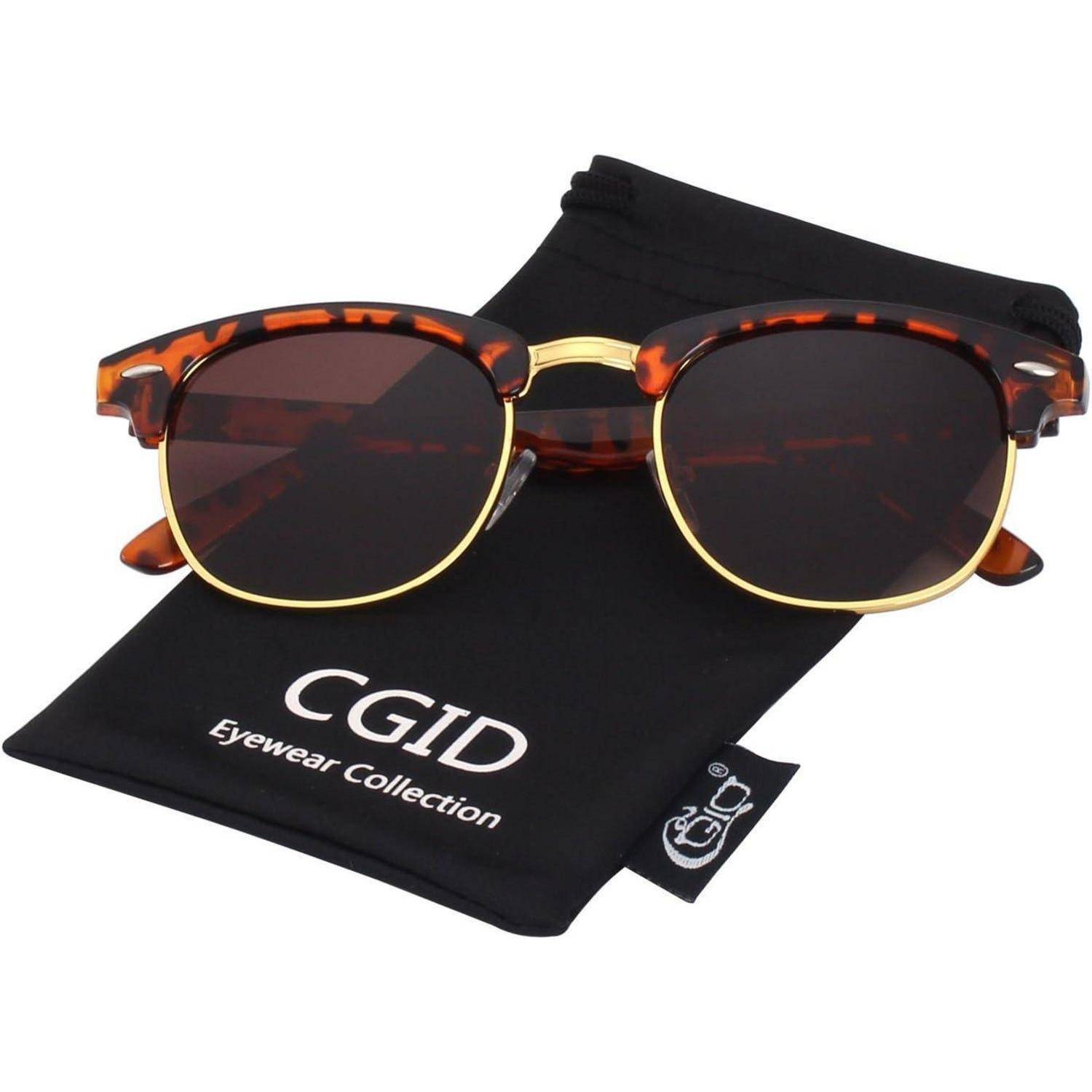 Sonnenbrille Herren Damen Retro Vintage Polarisiert Halbrahmen UV400