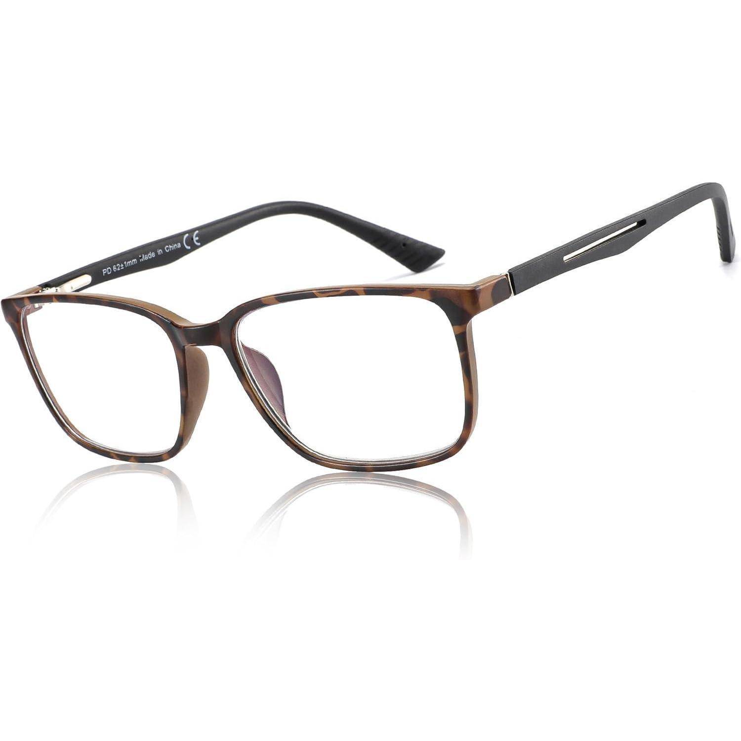Blaulichtfilter Lesebrille Herren Eckige Rahmen Anti-Glanz Sport