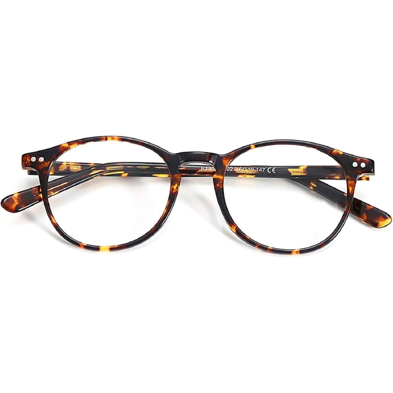 Vintage Runde Nerdbrille mit Klaren Gläsern für Damen und Herren