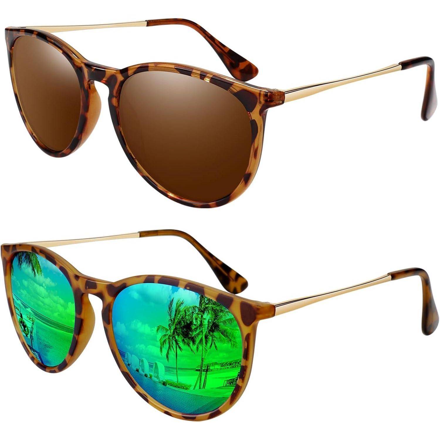 Sonnenbrille Damen Polarisiert Retro Runde Vintage Designer UV400