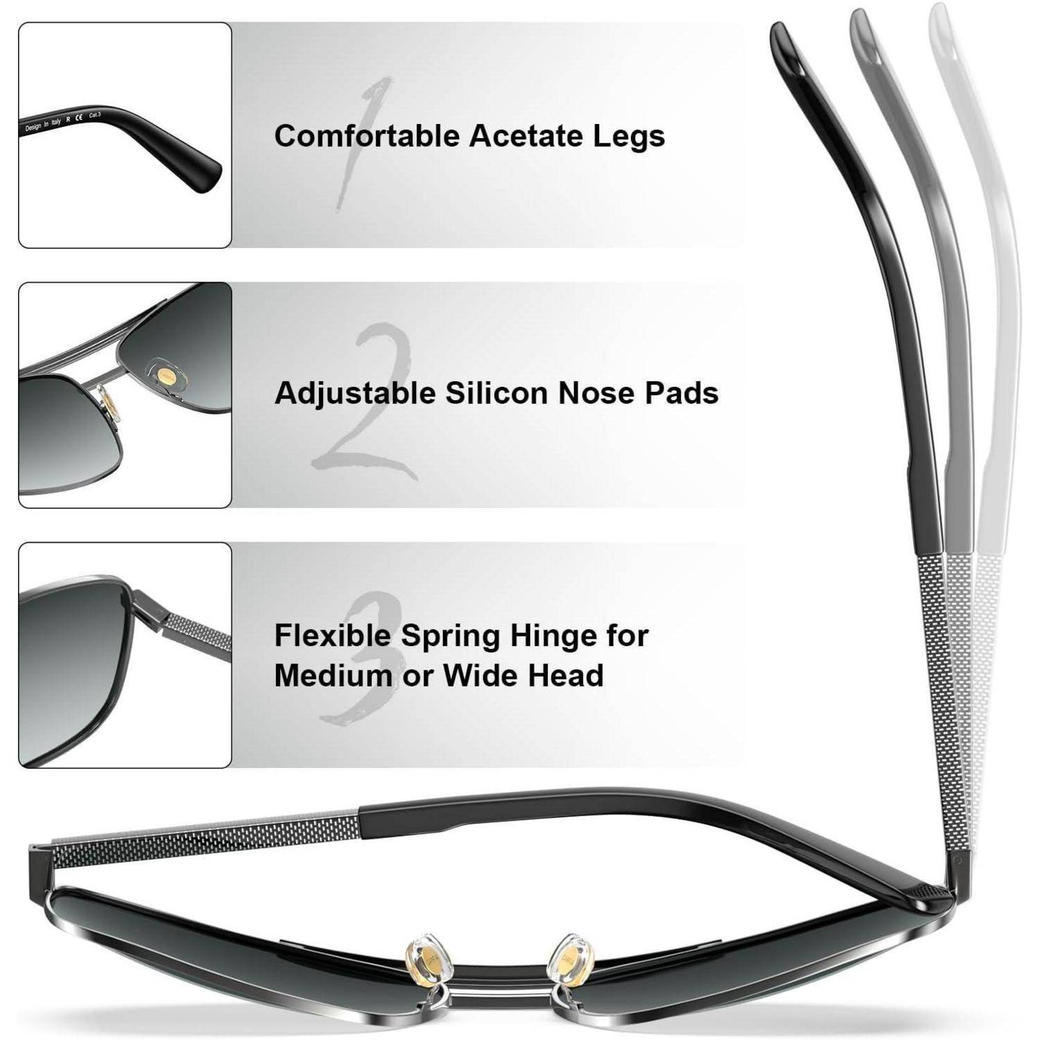 Polarisierte Retro Pilotenbrille Herren UV400 Metall Sonnenbrille
