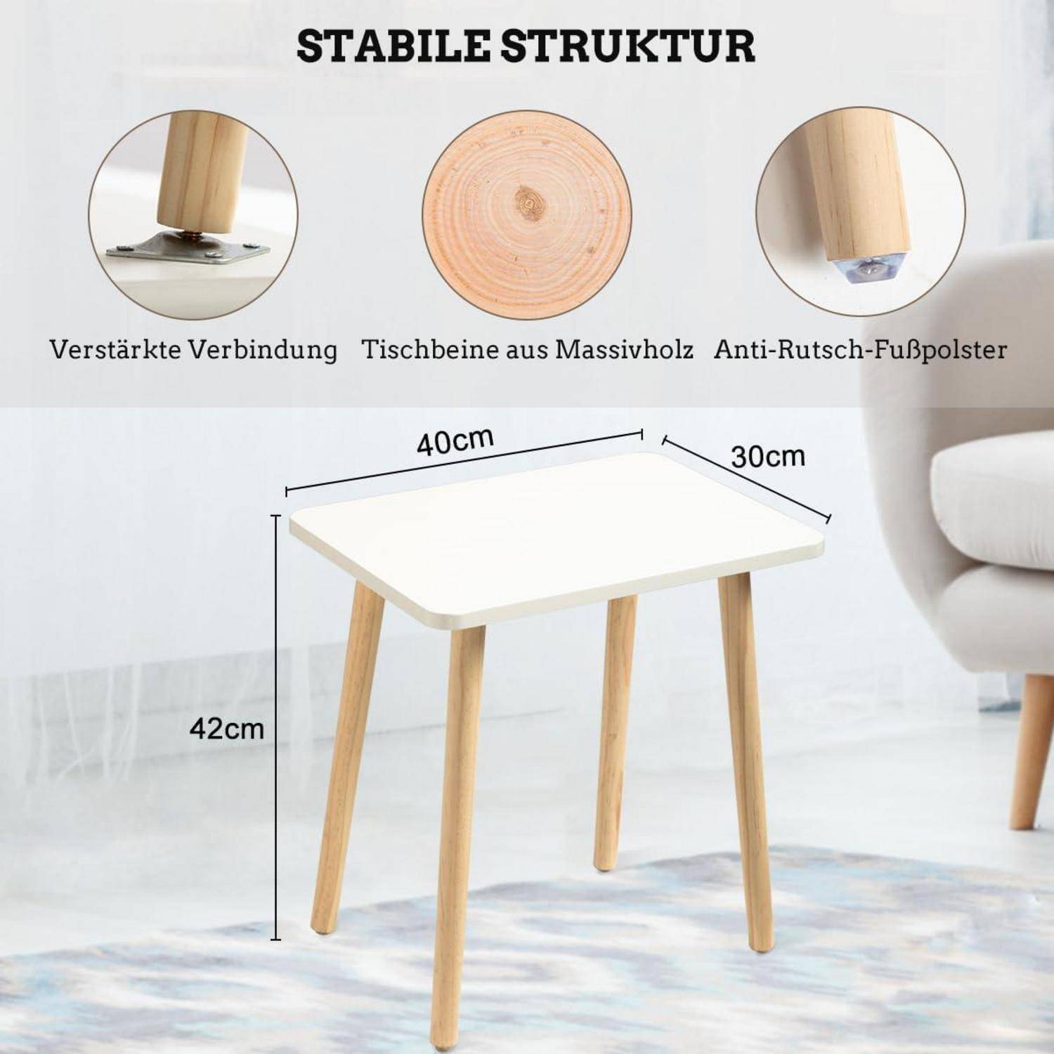 Beistelltisch Kleiner Akzenttisch für Wohnzimmer Schlafzimmer einfach