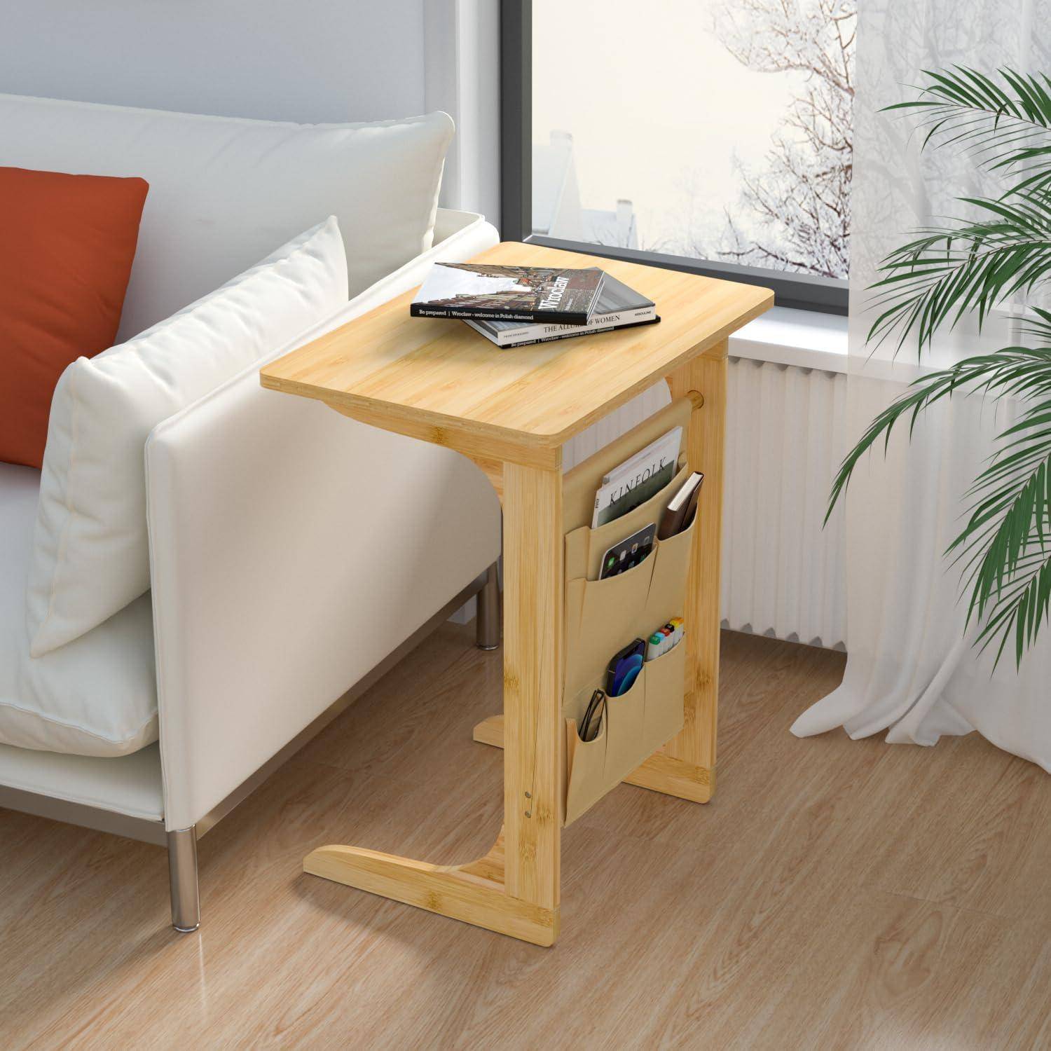 Beistelltisch C-Form Wohnzimmer Table 50x35x63cm Nachtkästchen