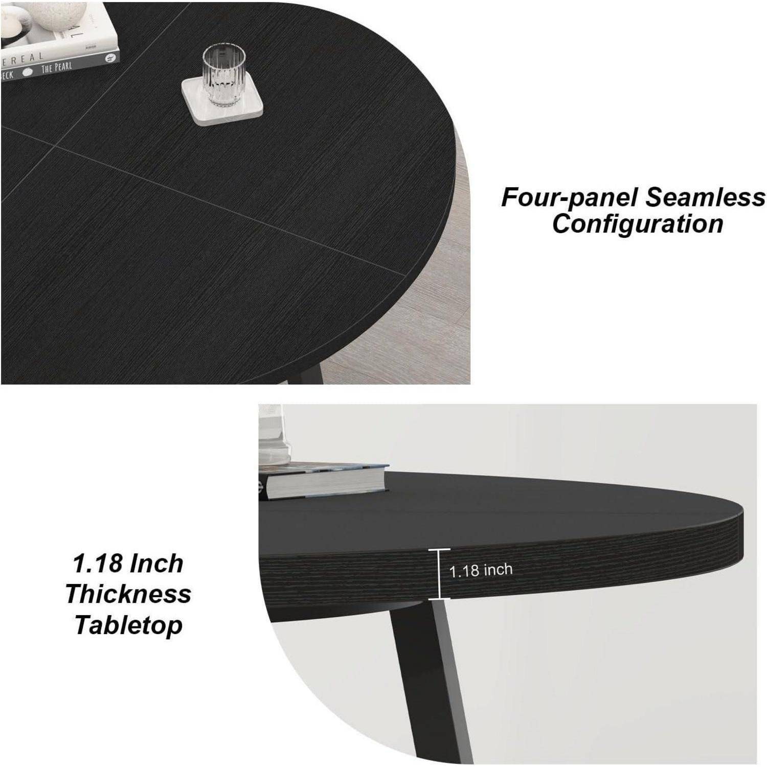 Esstisch Holz Metall Küchentisch 4 6 Personen 130×130×75cm Schwarz