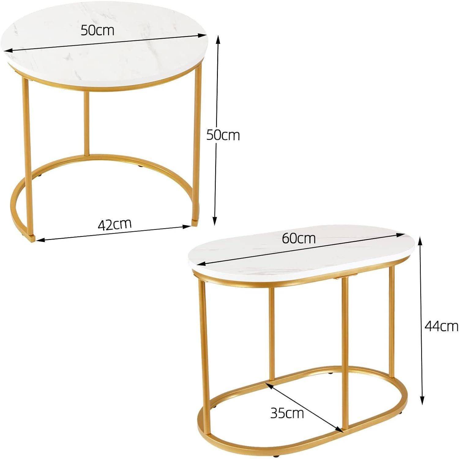Satztische 2er Set Beistelltisch Wohnzimmer Metallgestell9499