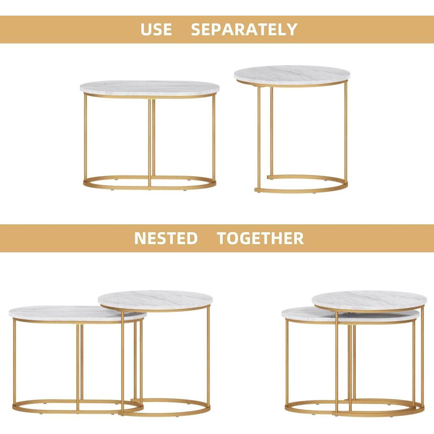 Satztische 2er Set Beistelltisch Wohnzimmer Metallgestell9499