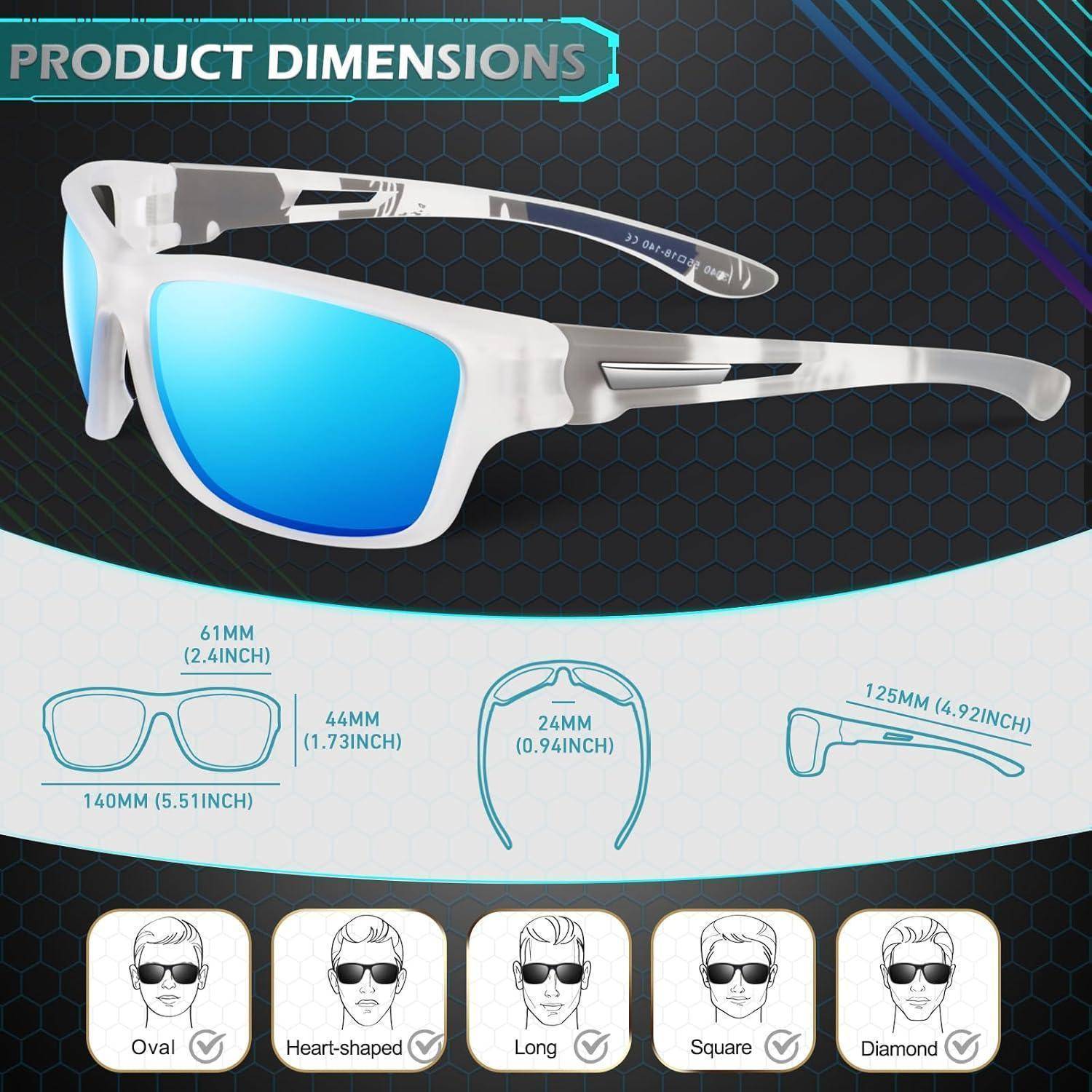 Sonnenbrille Herren Polarisiert Sport Fahrradbrille Damen UV400 Cat