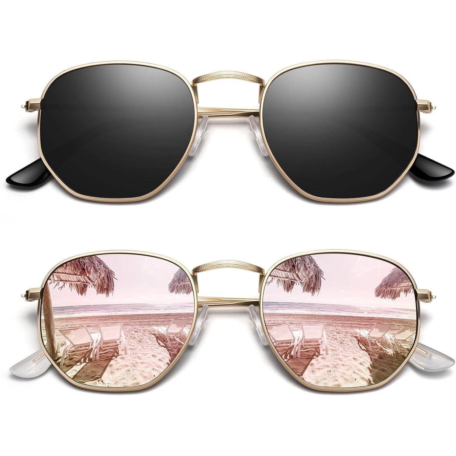 Sonnenbrille Damen Herren Polarisiert Mode UV400 Schutz Metallrahmen