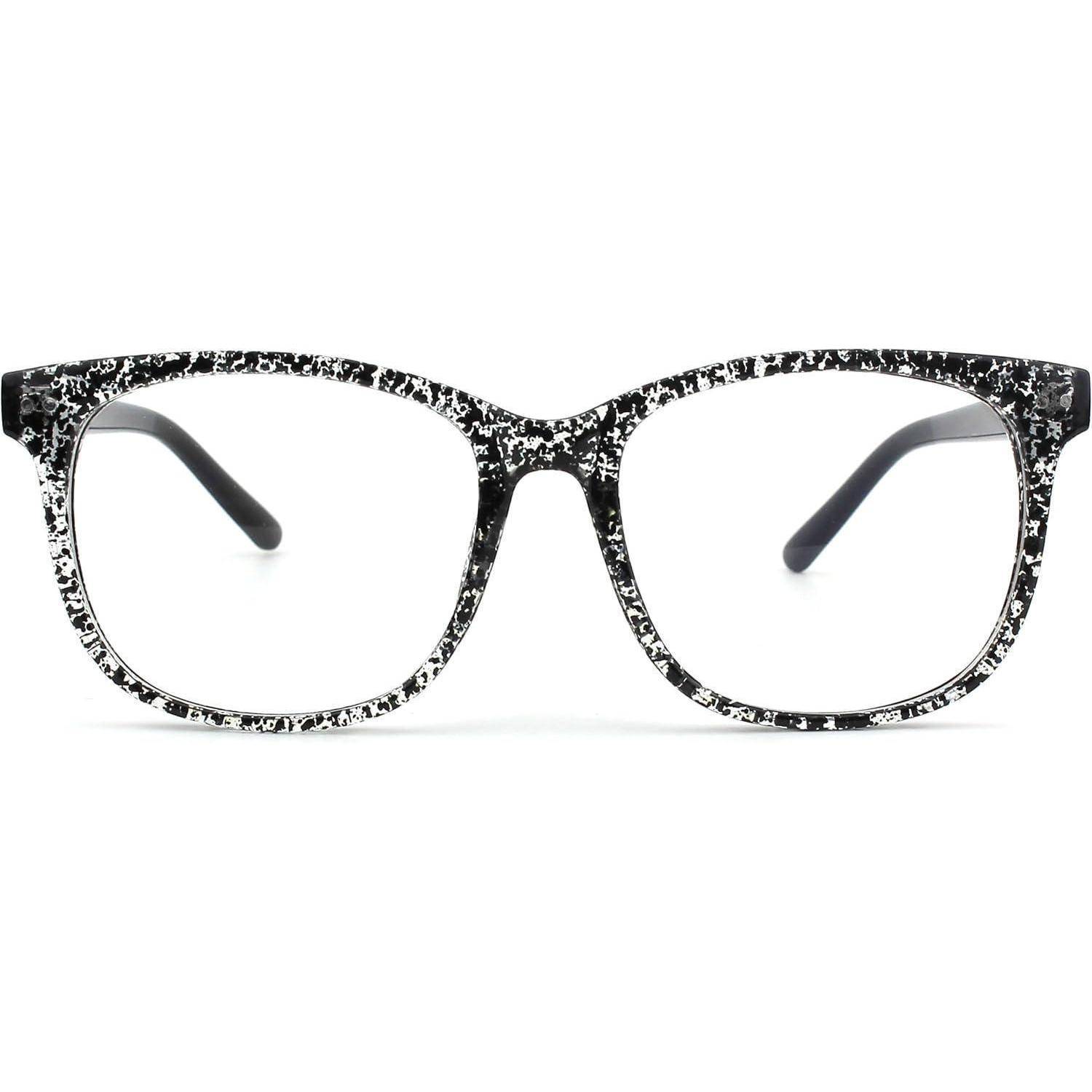 Hornbrille Ohne Stärke Nerdbrille Damen Herren Großer Rahmen UV400