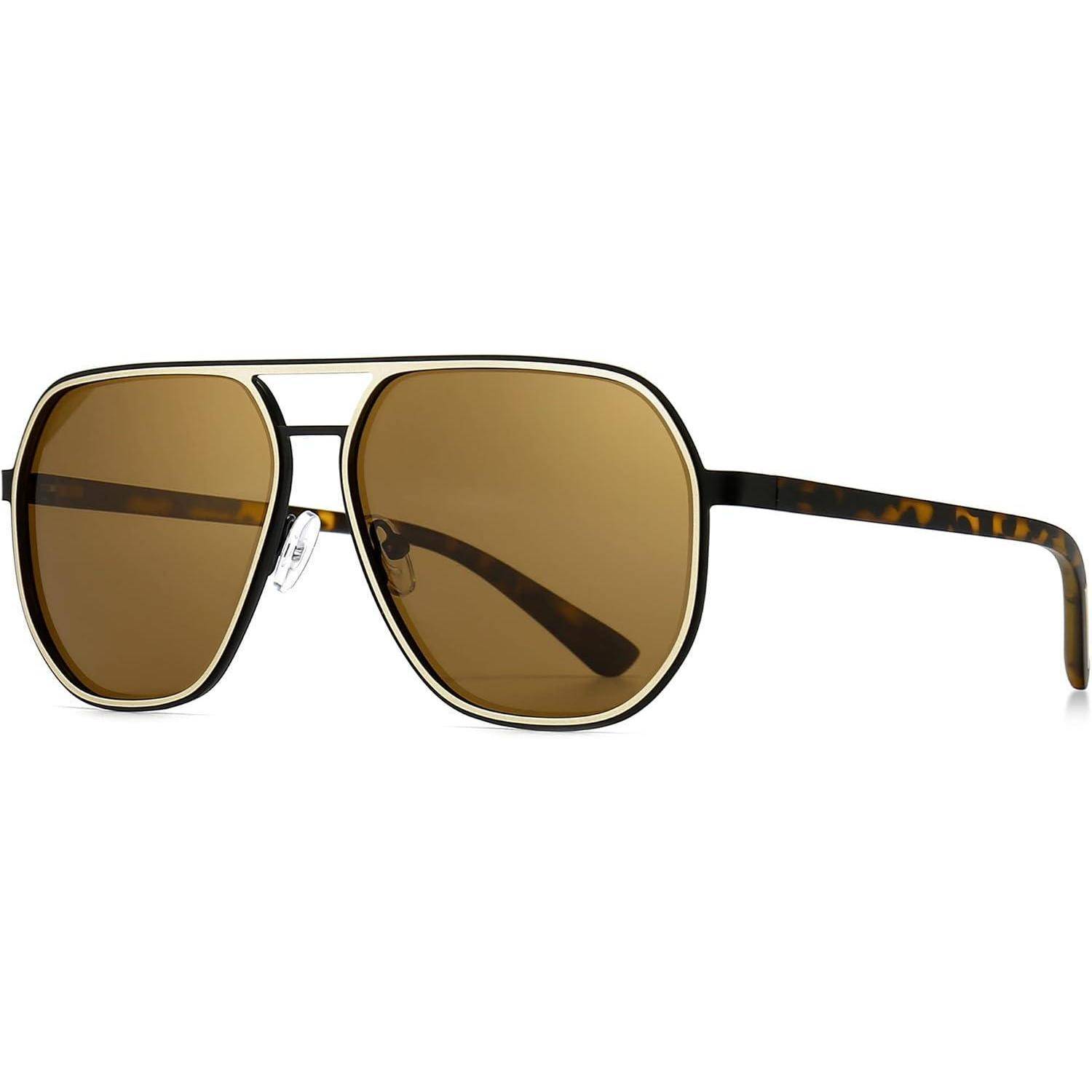 Polygon-Sonnenbrille polarisiert trendig quadratisch Retro-Pilot UV400