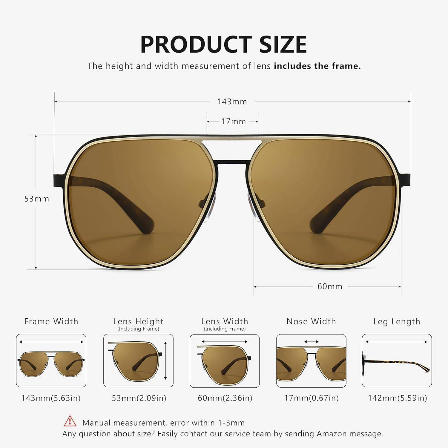 Polygon-Sonnenbrille polarisiert trendig quadratisch Retro-Pilot UV400