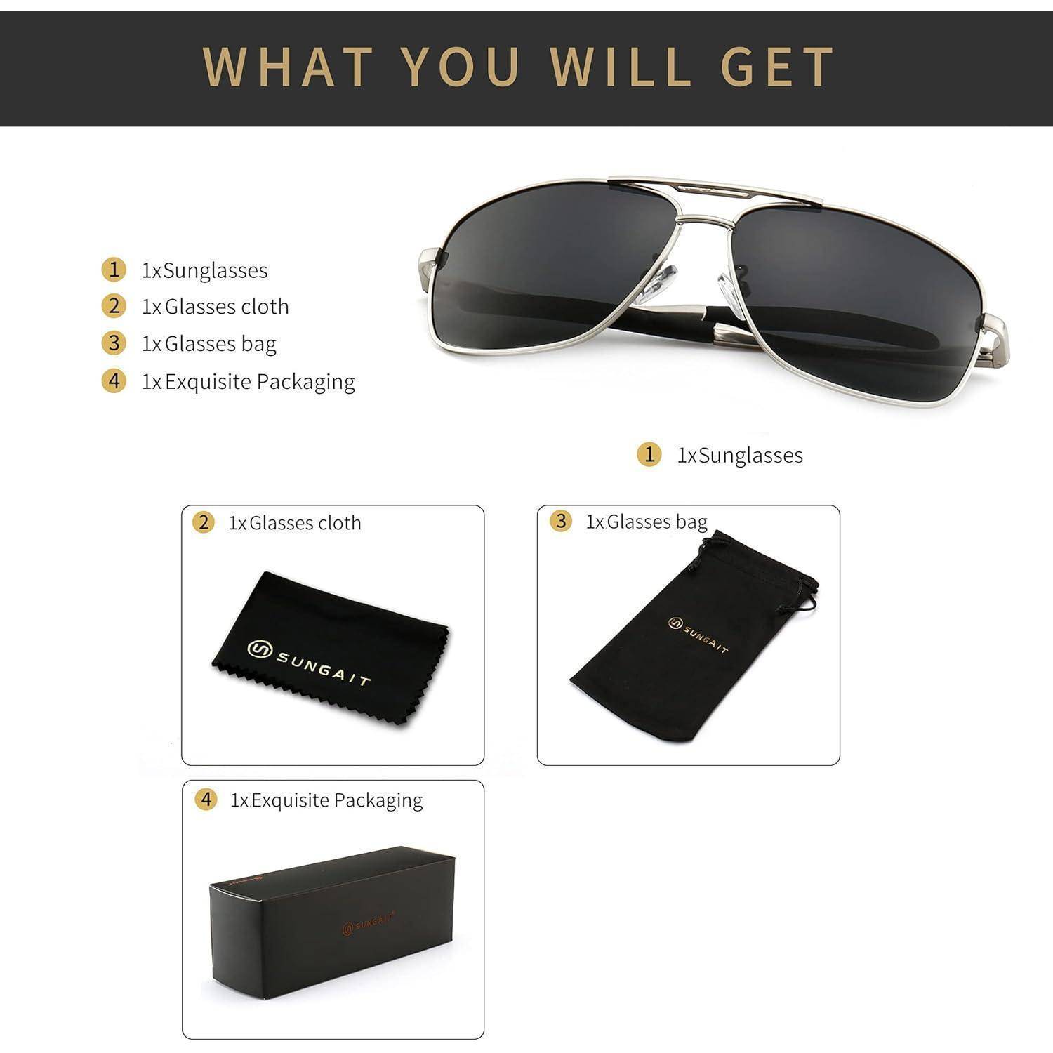 Herren Sonnenbrille Polarisiert Metallrahmen Angeln Golf