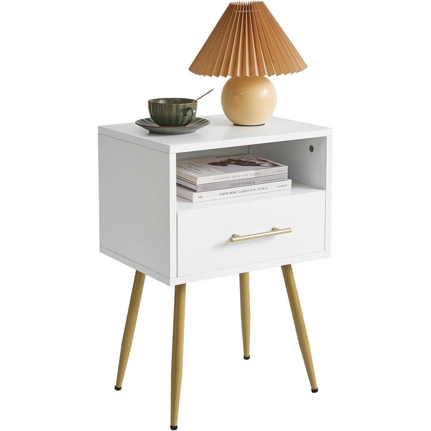 Mid-Century Moderner Nachttisch mit Beinen und 2 Etagen
