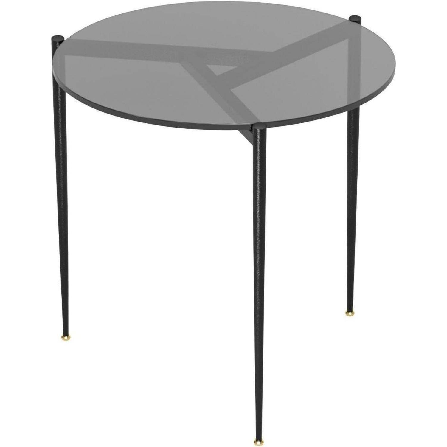 Runder Glas Couchtisch Rauchglas Ø 50 cm Modern Grau