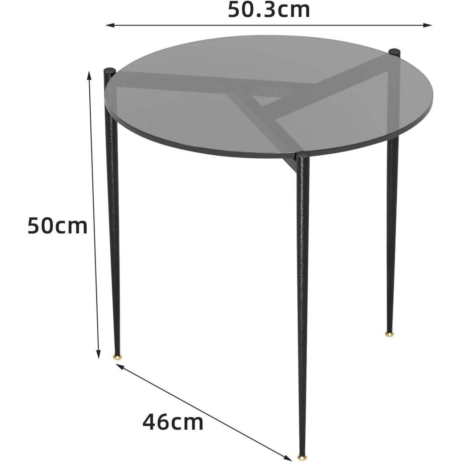 Runder Glas Couchtisch Rauchglas Ø 50 cm Modern Grau