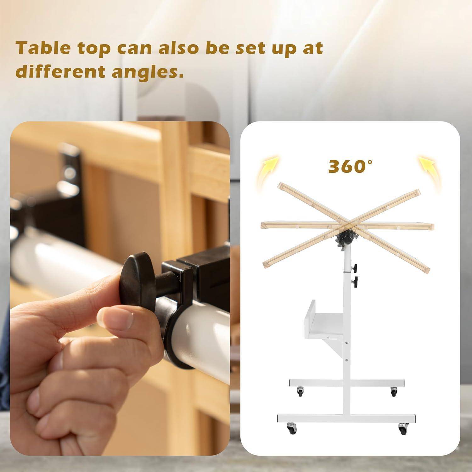 Puzzletisch mit LED-Licht und Höhenverstellung, Holzplateau, 5