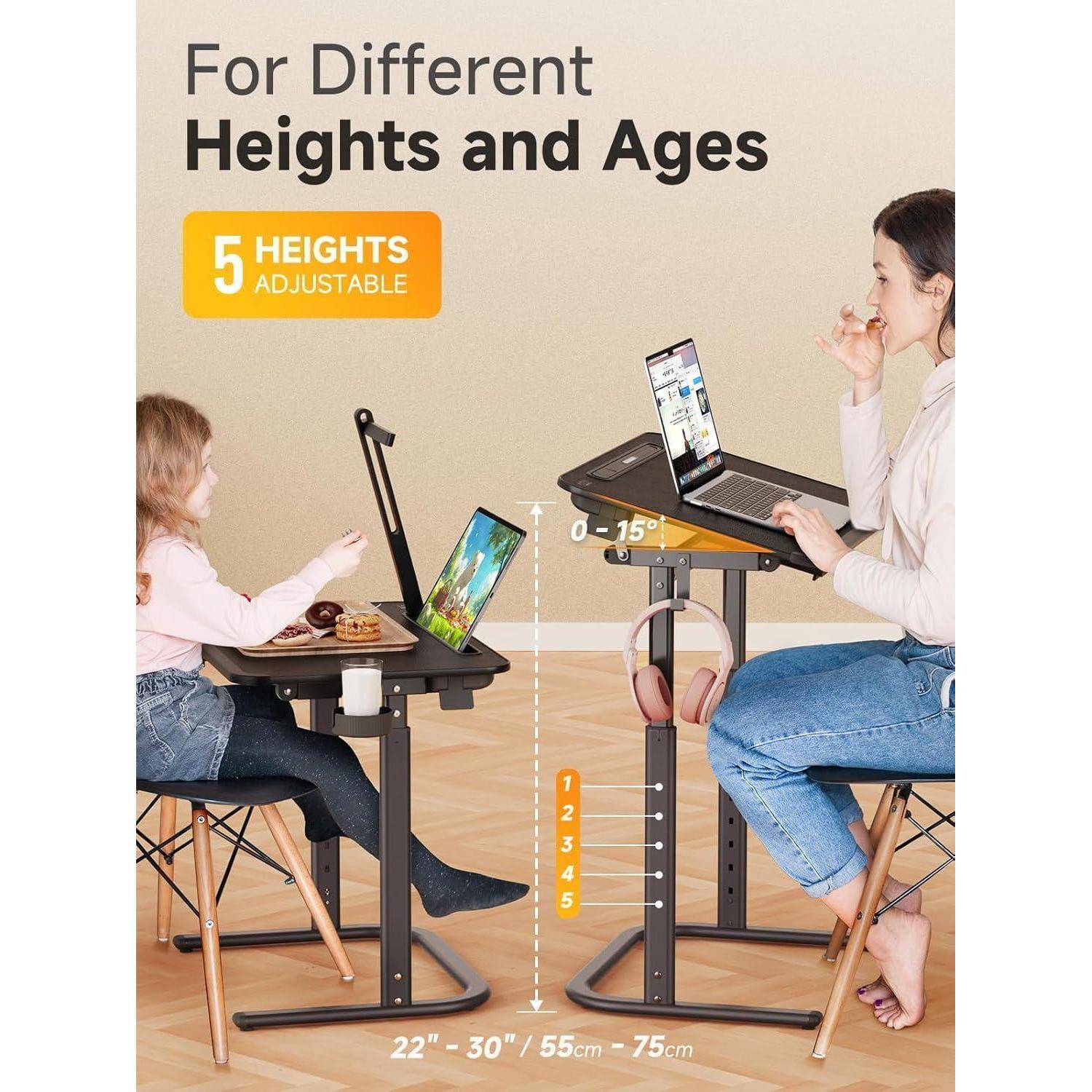 Höhenverstellbarer Schreibtisch Augenfreundliche Lampe Buchständer