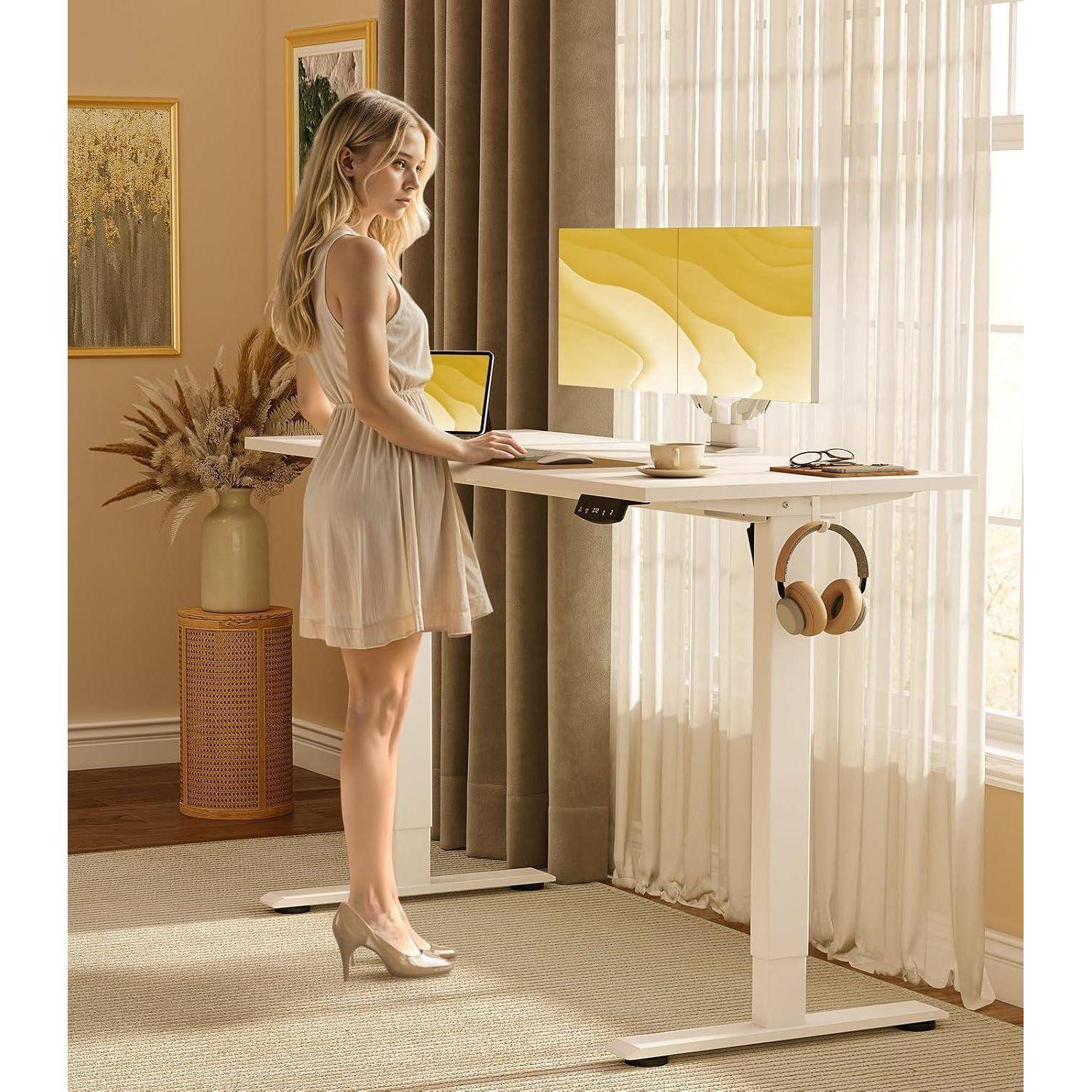 Höhenverstellbarer Schreibtisch 140 cm Elektrischer Tisch