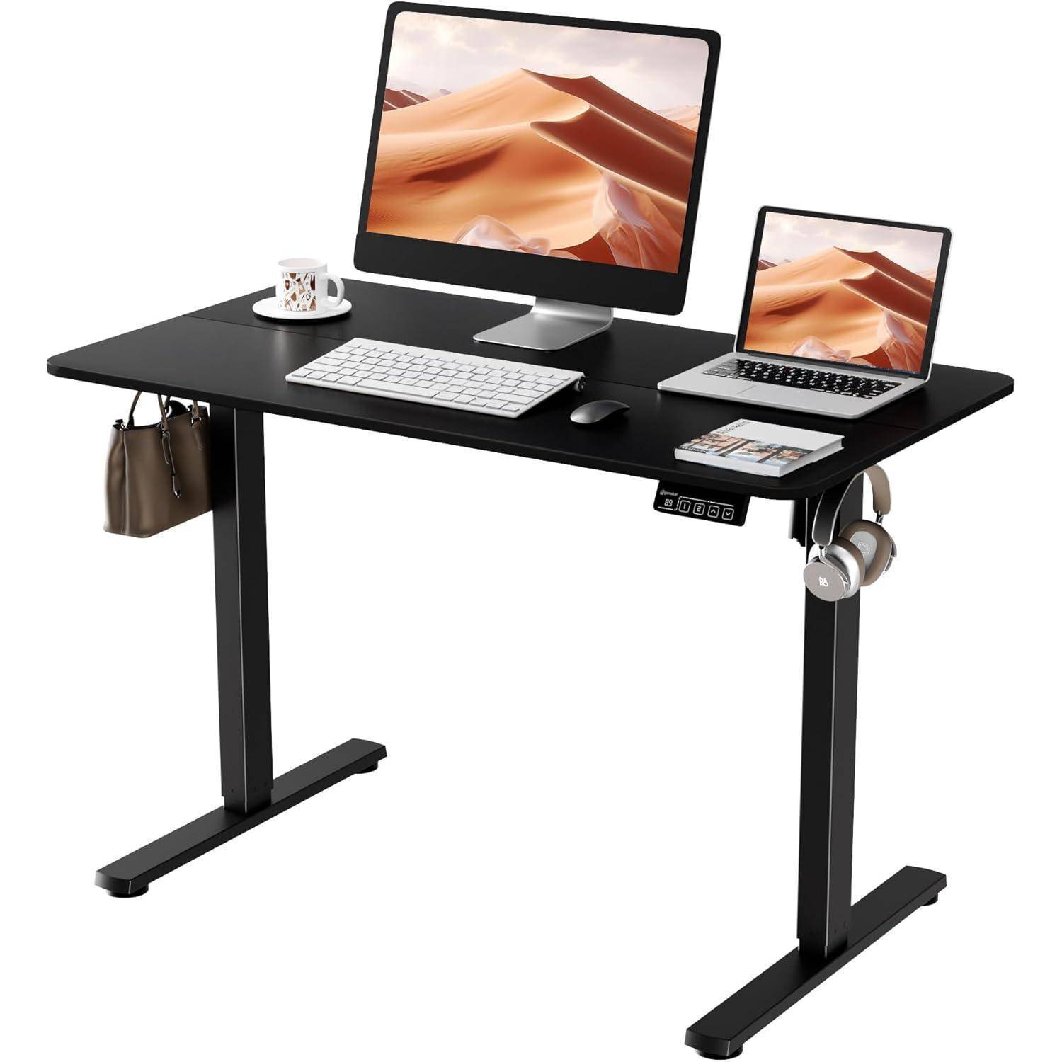 Elektrischer Höhenverstellbarer Schreibtisch 110x60cm Schwarze