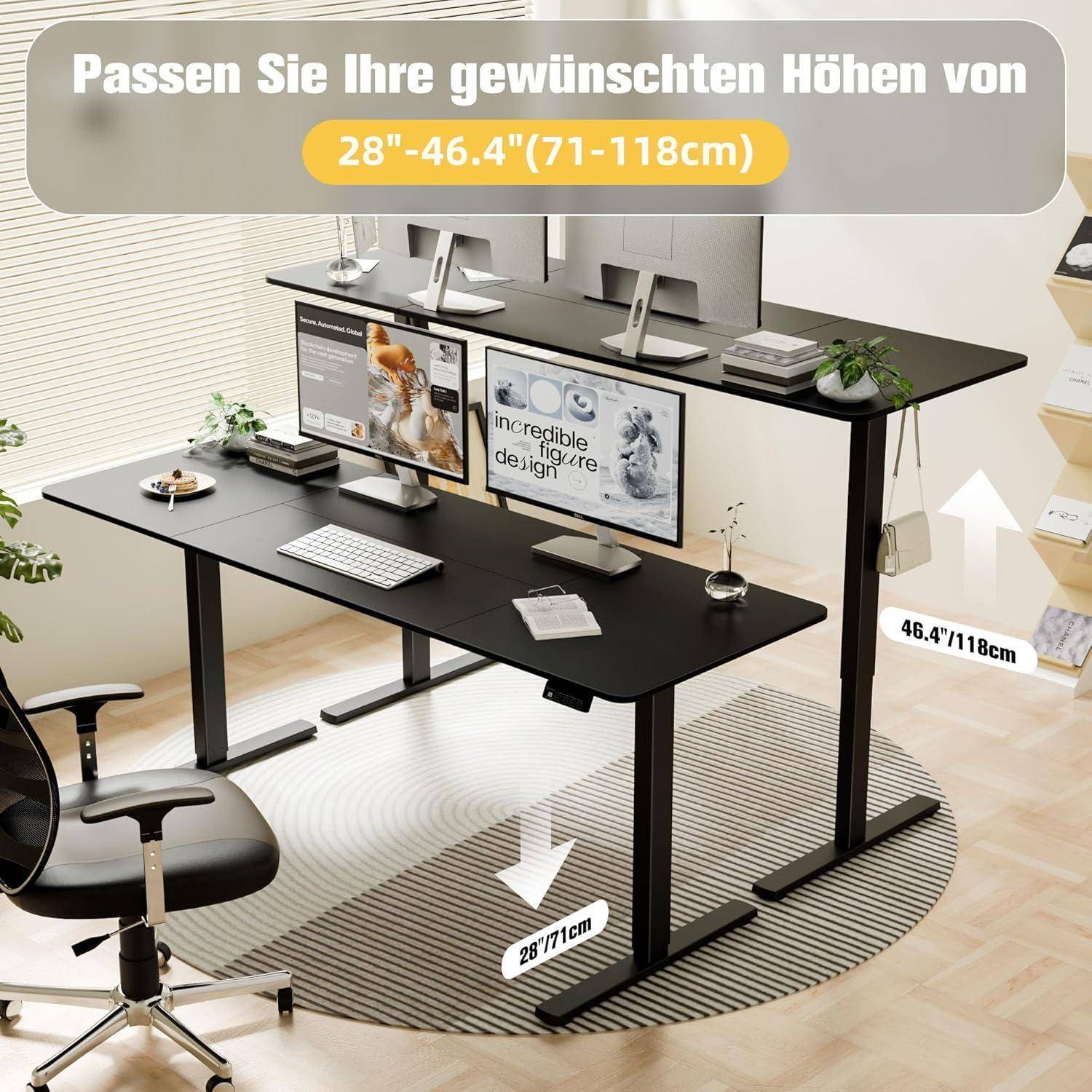 Elektrischer höhenverstellbarer Schreibtisch 170x60cm Spleißplatte