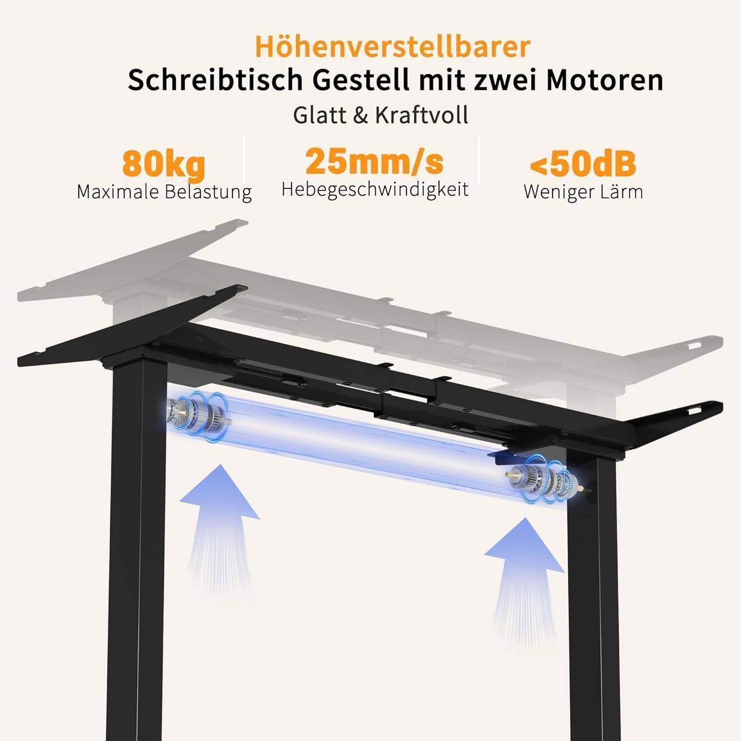 Höhenverstellbares Schreibtisch Gestell Dualmotor mit Memory Steuerung