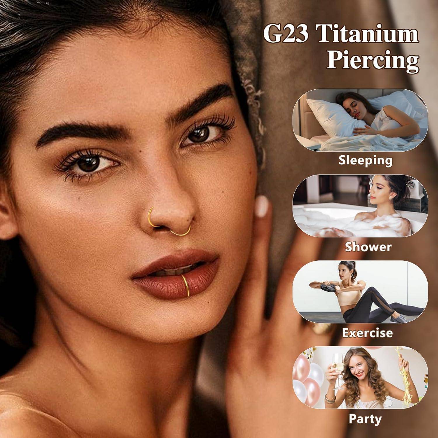Nasenpiercing Titan G23 Fake Septum silber gold schwarz 20g 0.8mm 8mm