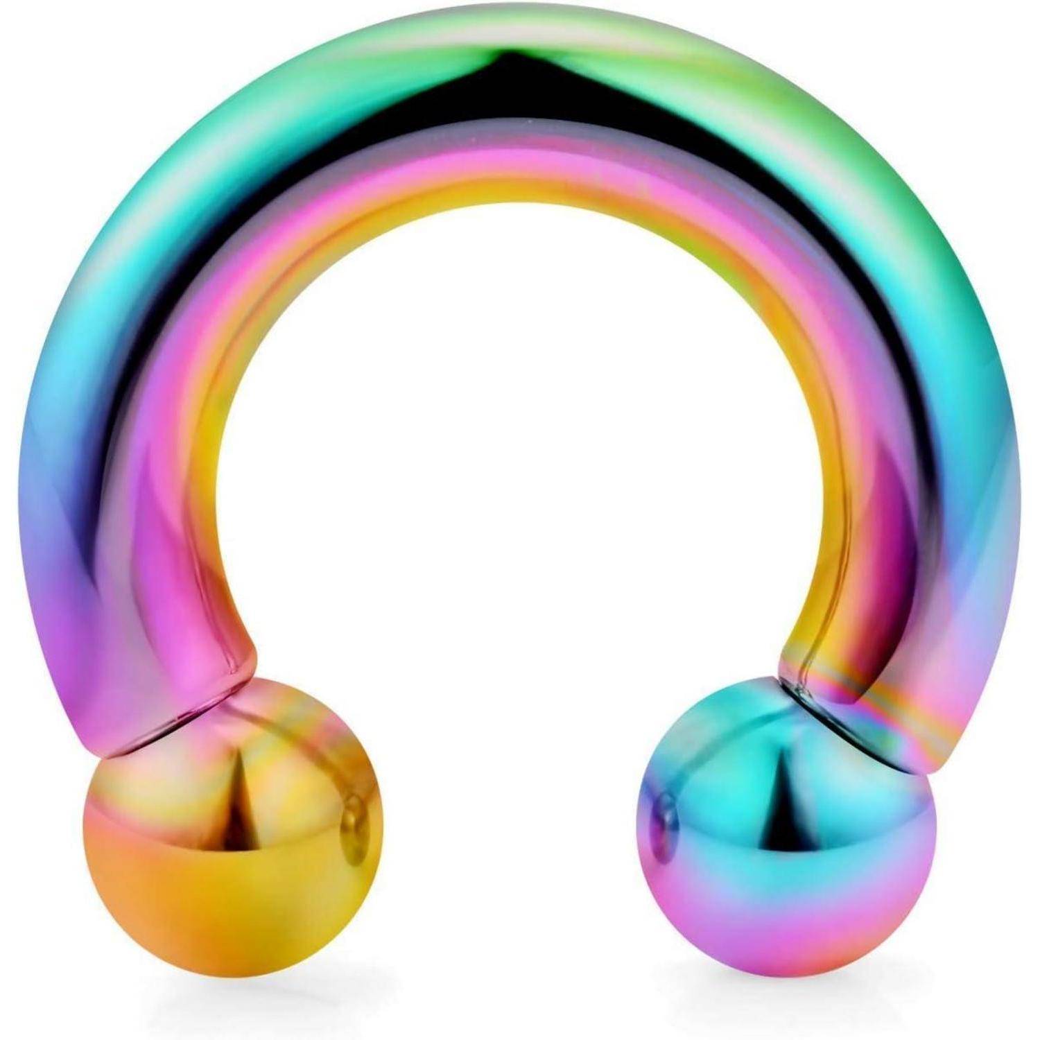 Briana Williams Regenbogen Hufeisen Circular Barbell 316L