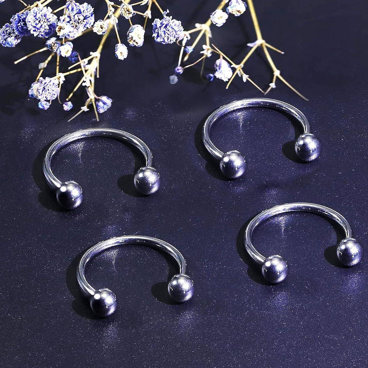 Chirurgenstahl Piercing Hufeisen Lippenringe Nasenring 10mm Silber