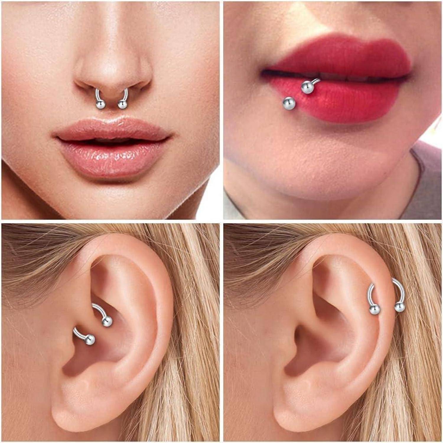 Chirurgenstahl Septum Hufeisen Lippe Bauchnabel Piercing Ohrringe mit