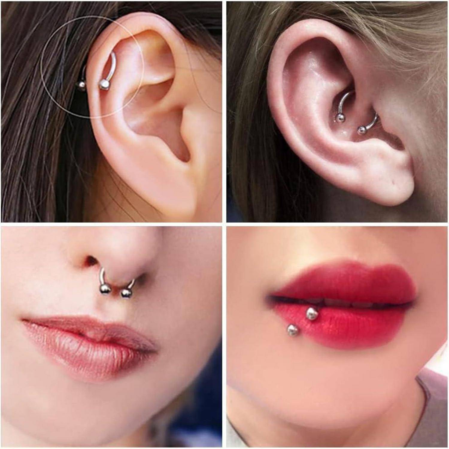 Chirurgenstahl Septum Hufeisen Lippe Bauchnabel Piercing Ohrringe mit