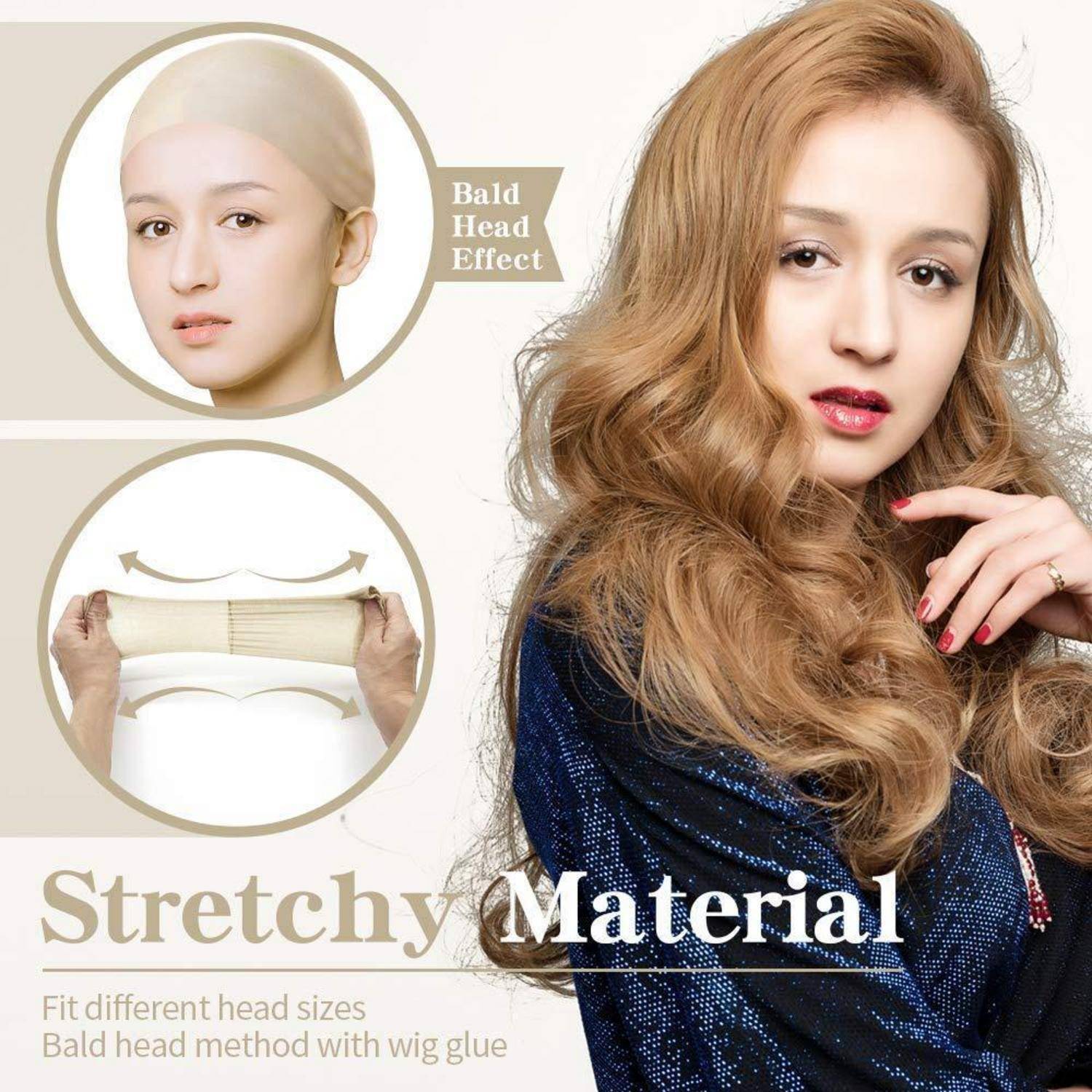 Wig Cap Hautfarben 12 Stücke Haarnetz für Perücken