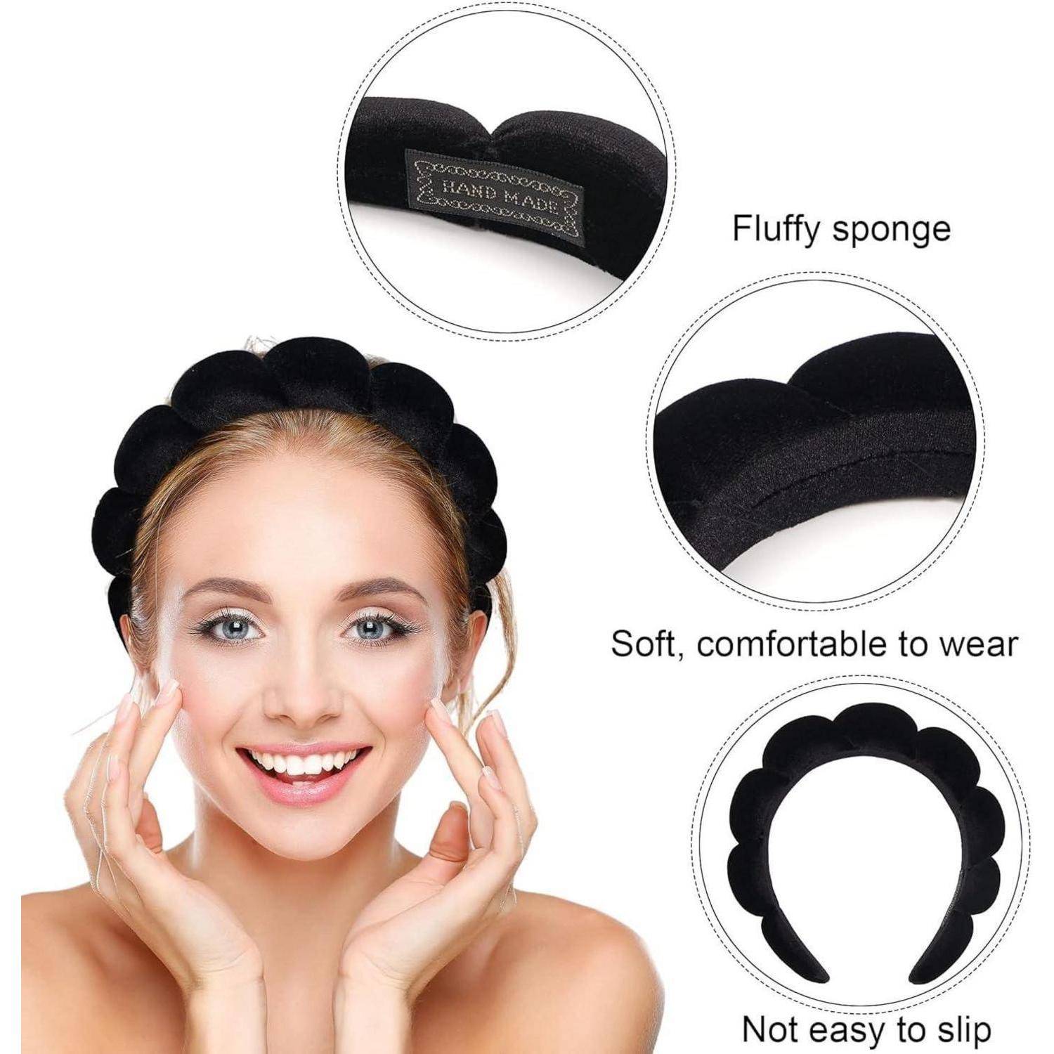 Spa-Stirnband Damen Schwamm Frottee Wolken Blau Makeup Hautpflege
