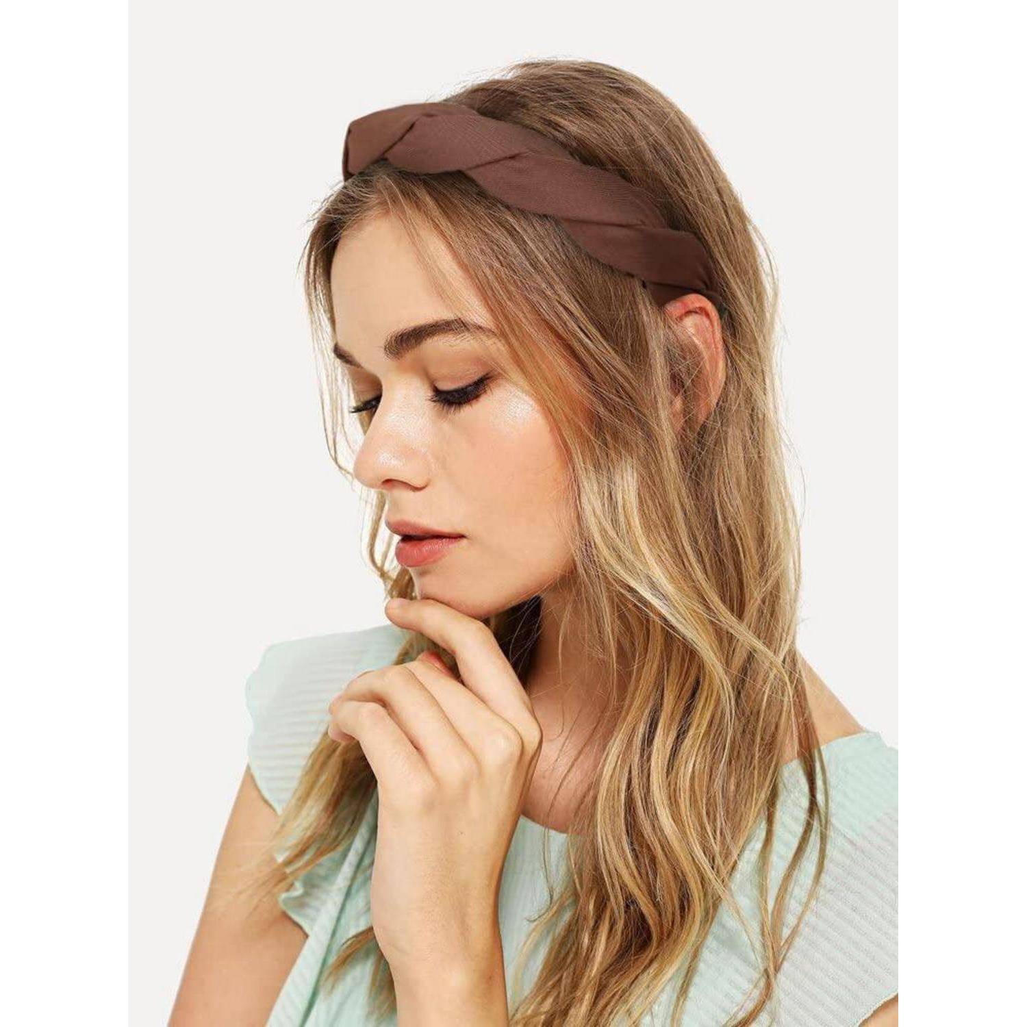 4er Set Geflochtene Stirnbänder Damen - Rutschfestes Haarband für