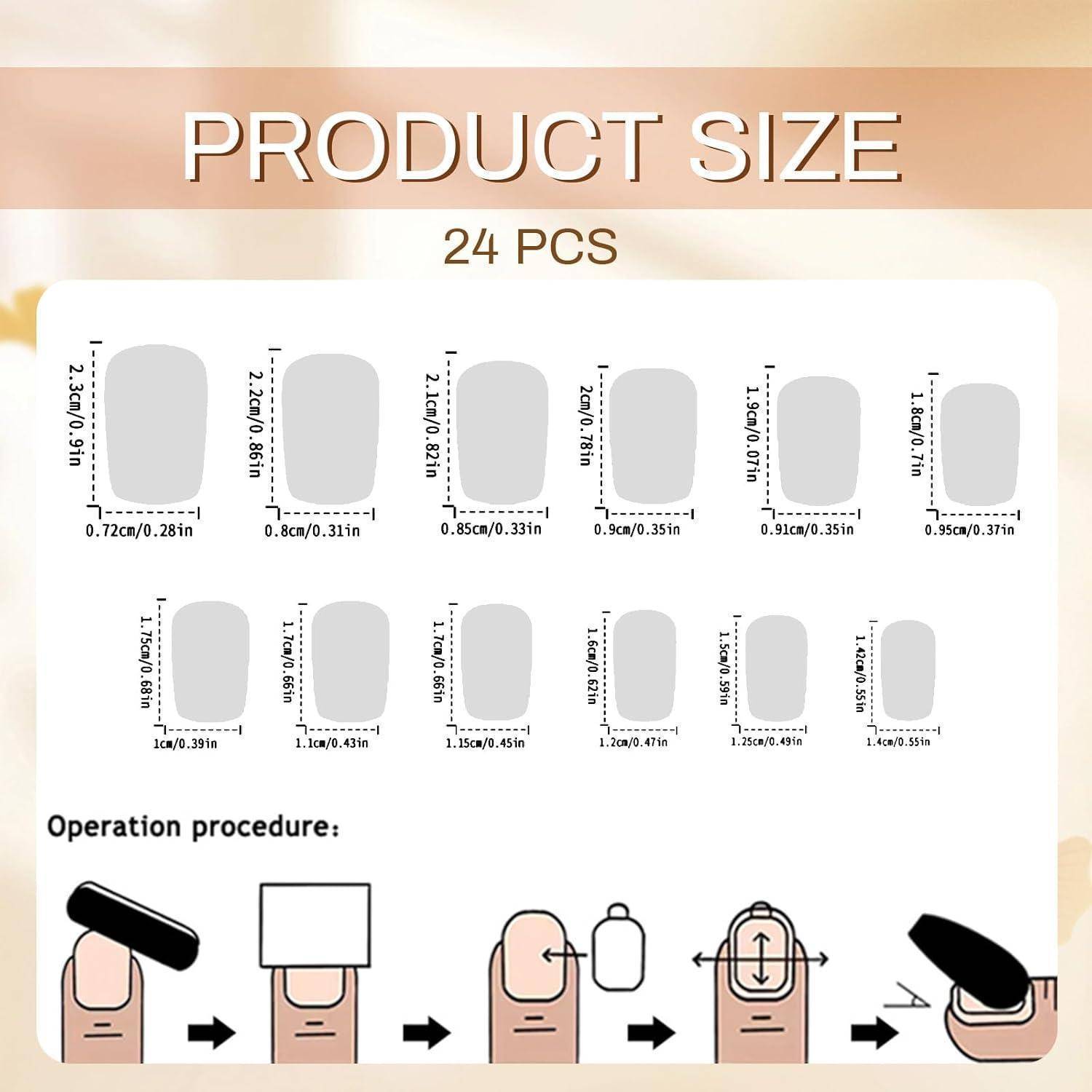 24 Stück Quadratische Glitzer Fake Nägel Weiß Mittelgroße French Tip