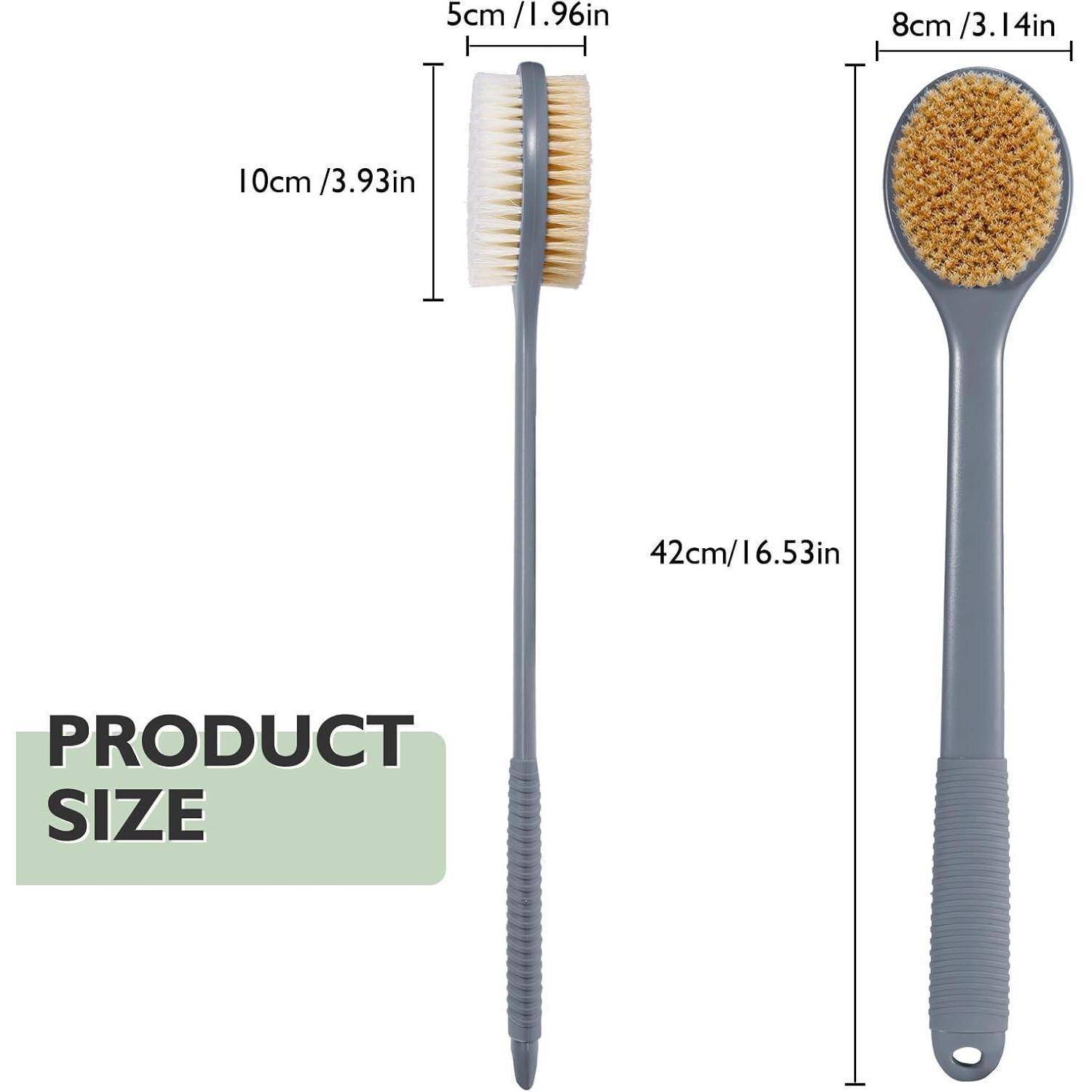 42 cm Rückenbürste Dusche Nass Trockenbürste langem Griff natürlichen