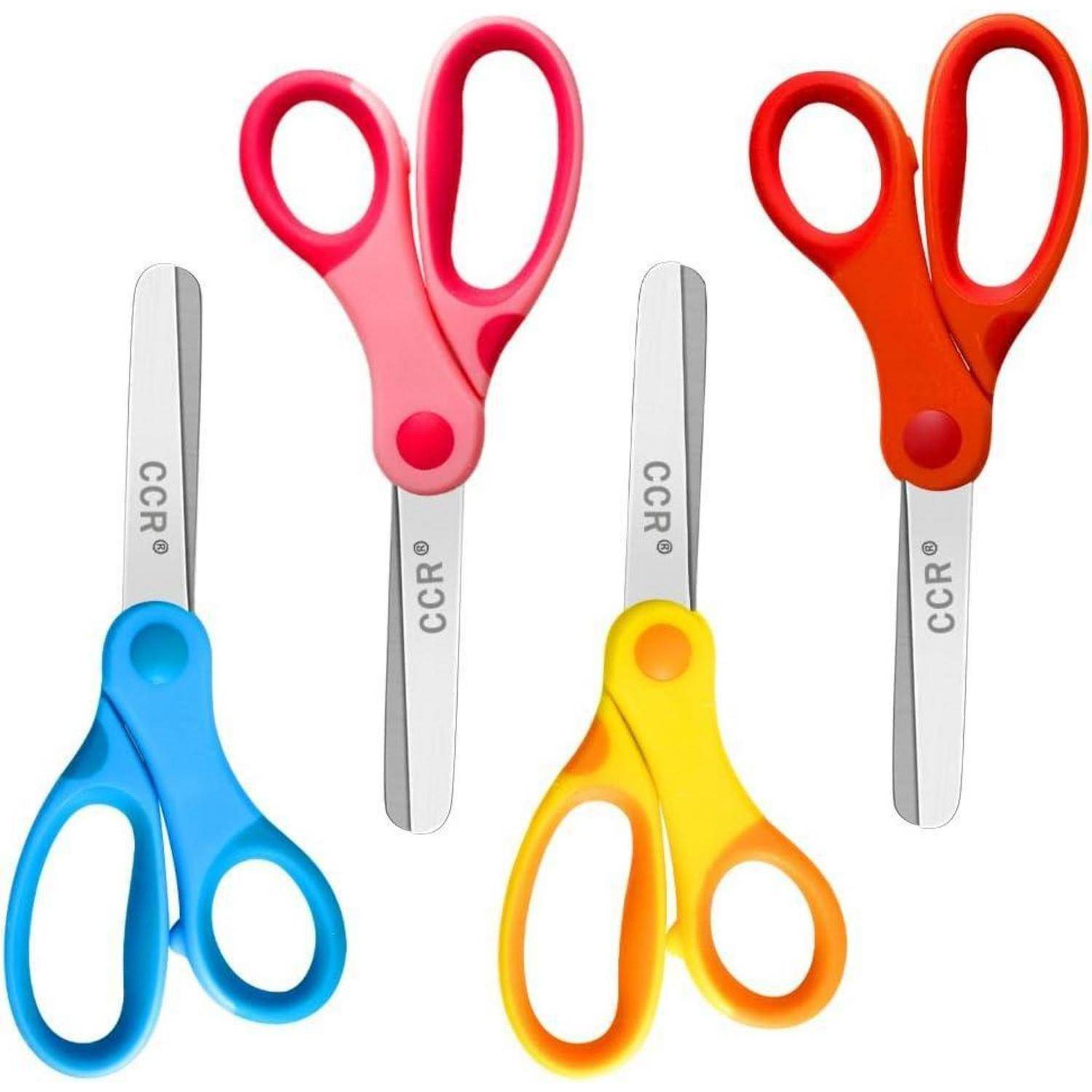 Kinderschere 4er-Set Schule Bastelmaterialien Rostfrei 14cm Soft-Griff