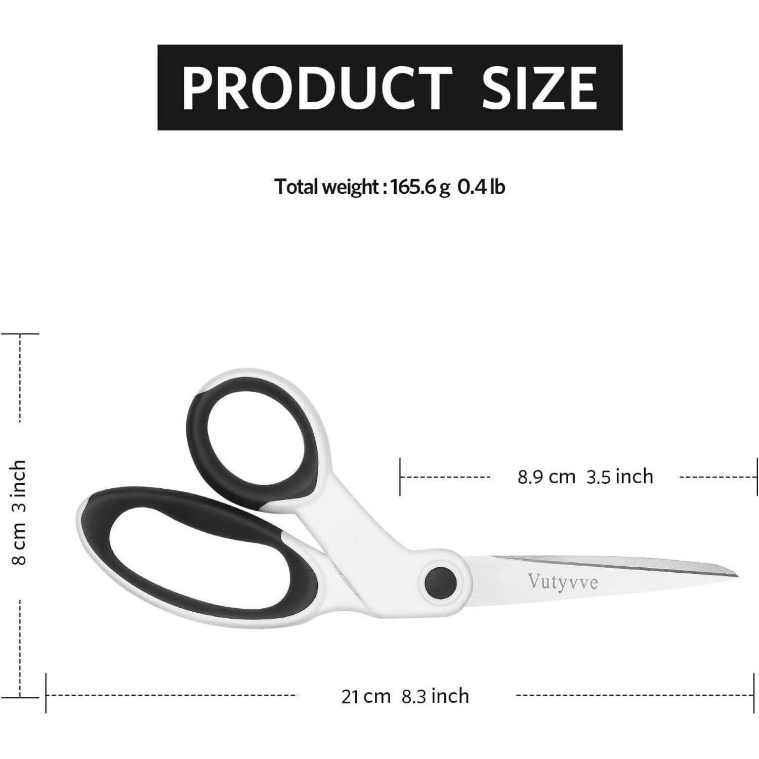 Stoffschere Linkshänder 2-teiliges 8-Zoll-Edelstahl-Scheren-Set weiche