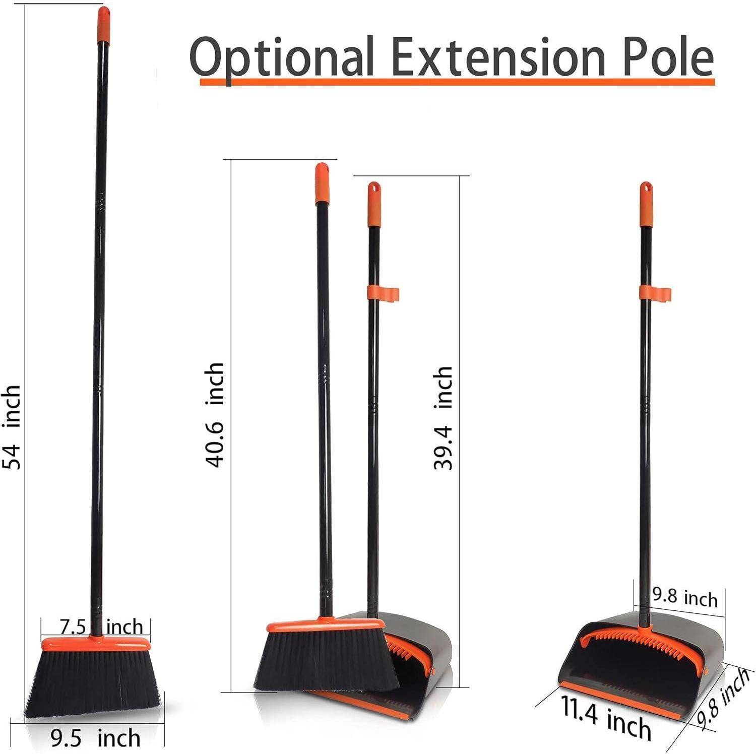Besen Kehrschaufel Set 137 cm Langstiel Kehrbesen Aufrecht Stehende