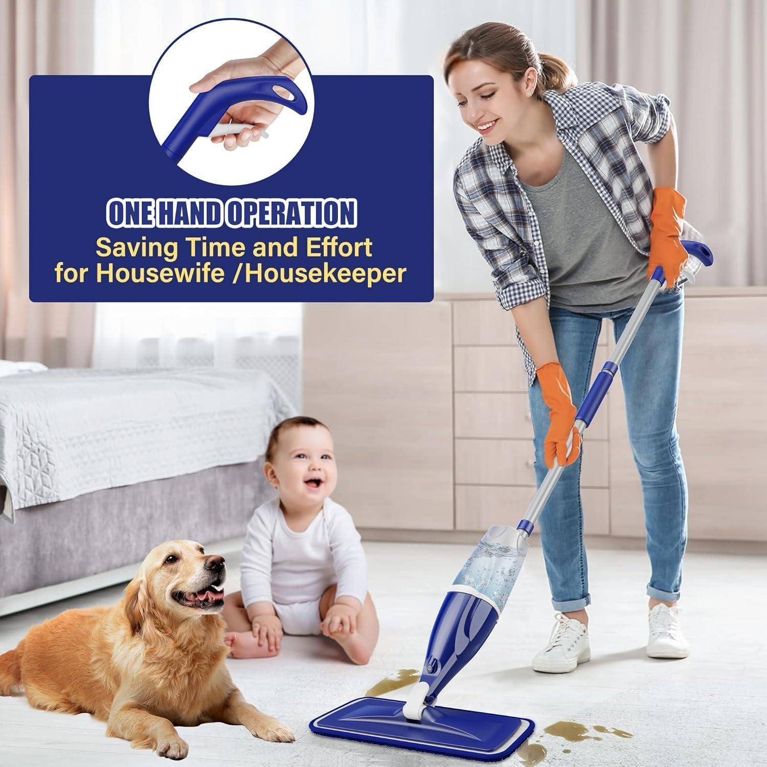 Sprühwischer mit 4 waschbaren Pads für Laminat & Fliesen