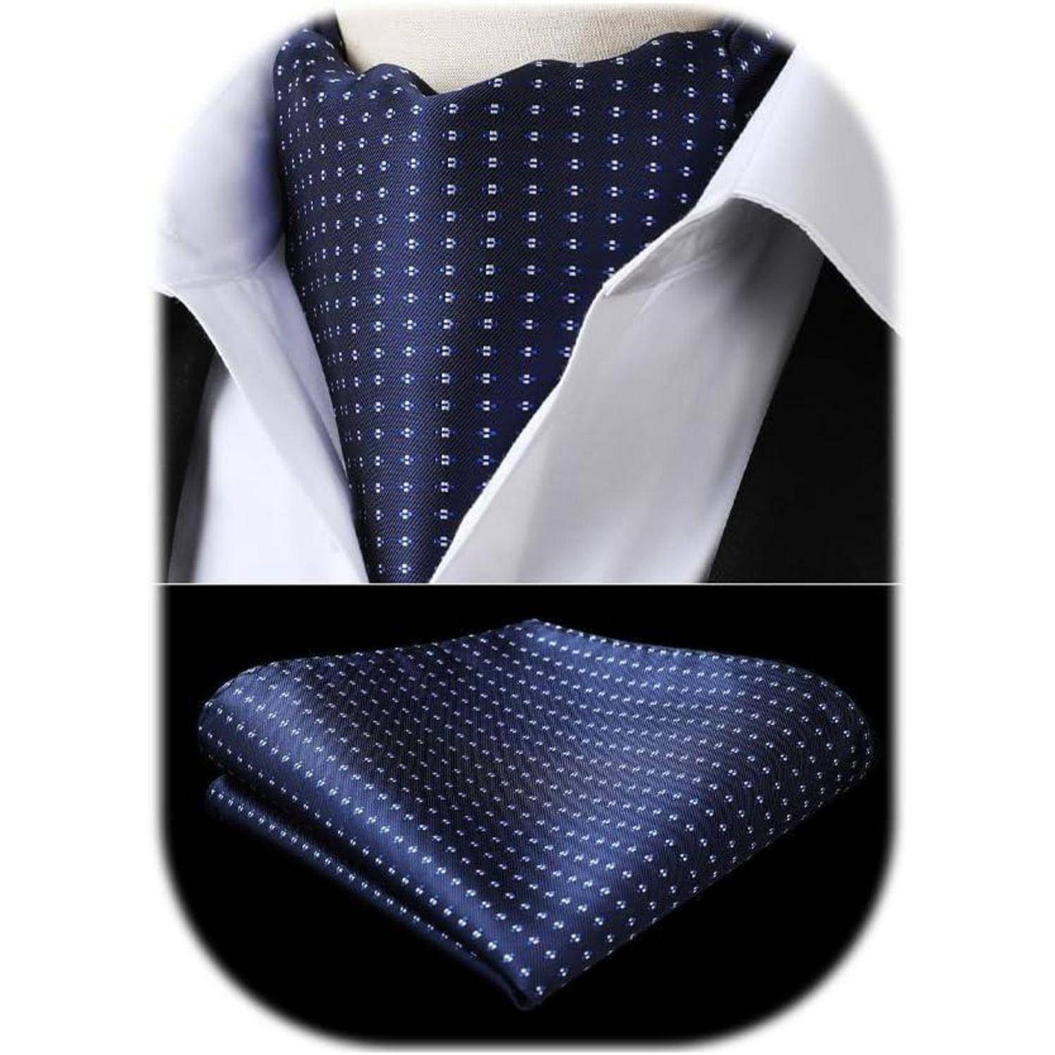 Krawattenschal Herren Hochzeit Paisley B Dunkelblau Einheitsgröße