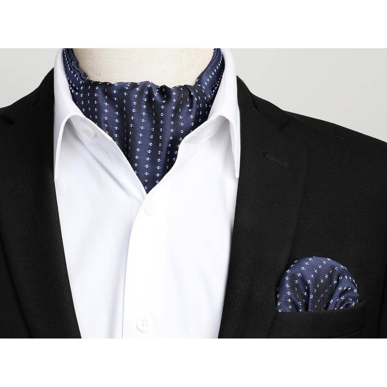 Krawattenschal Herren Hochzeit Paisley B Dunkelblau Einheitsgröße