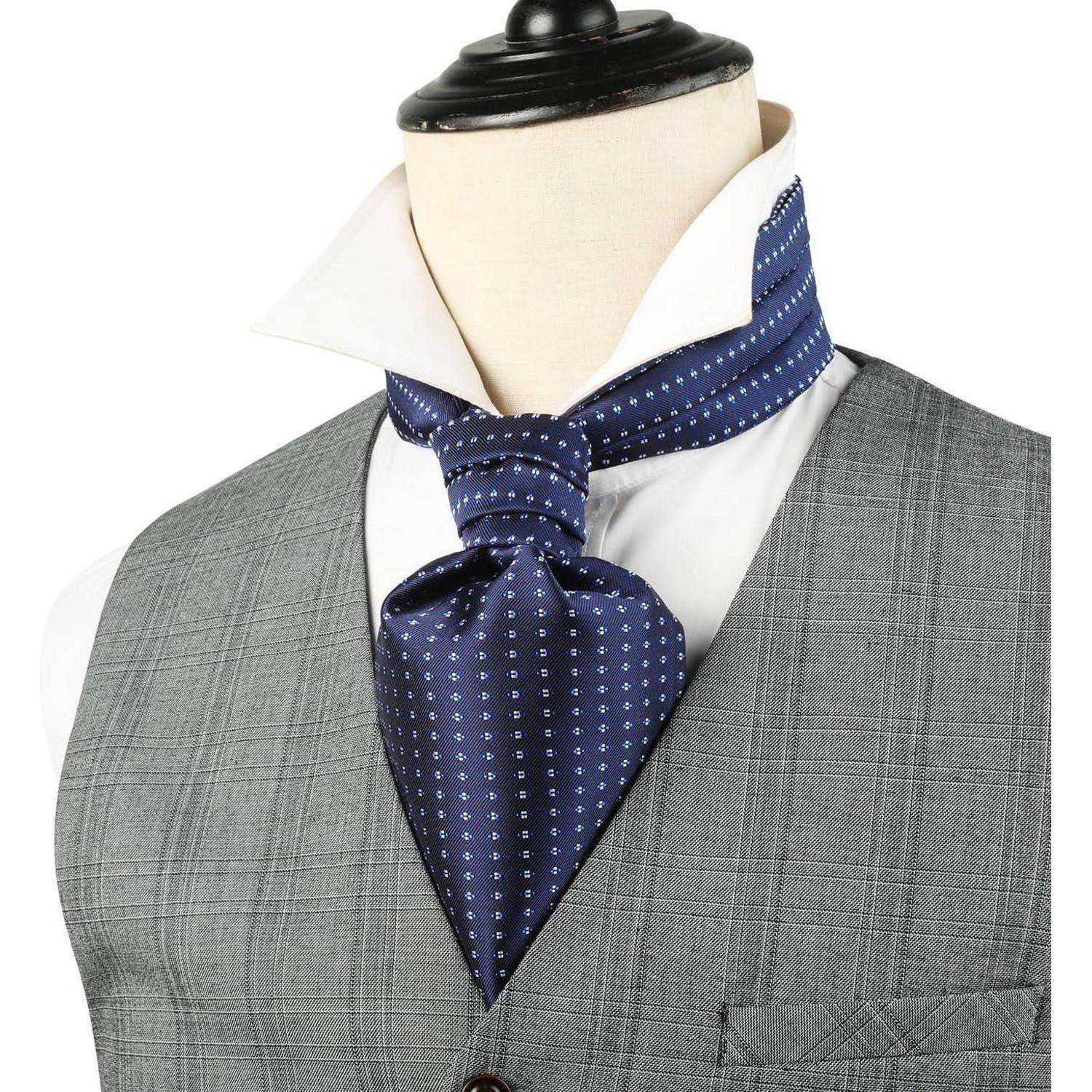 Krawattenschal Herren Hochzeit Paisley B Dunkelblau Einheitsgröße