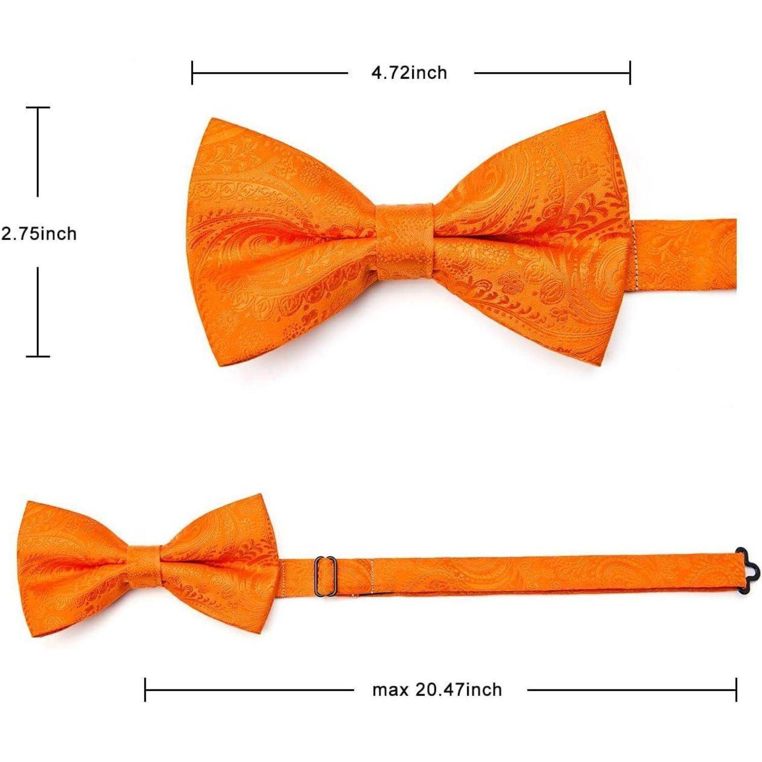 Fliege Einstecktuch Herren einstellbar Smoking Hochzeit G Orange 2