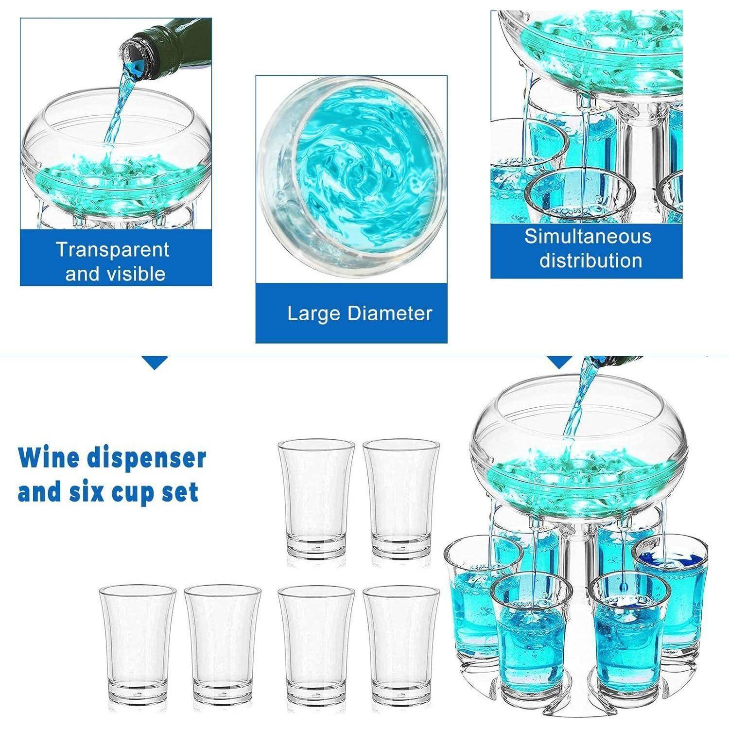 Schnapsspender Halter 6er Shotgläser Ausgießer Durchsichtig
