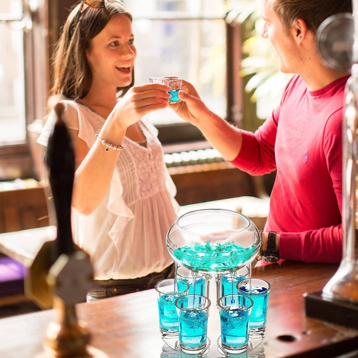 Schnapsspender Halter 6er Shotgläser Ausgießer Durchsichtig