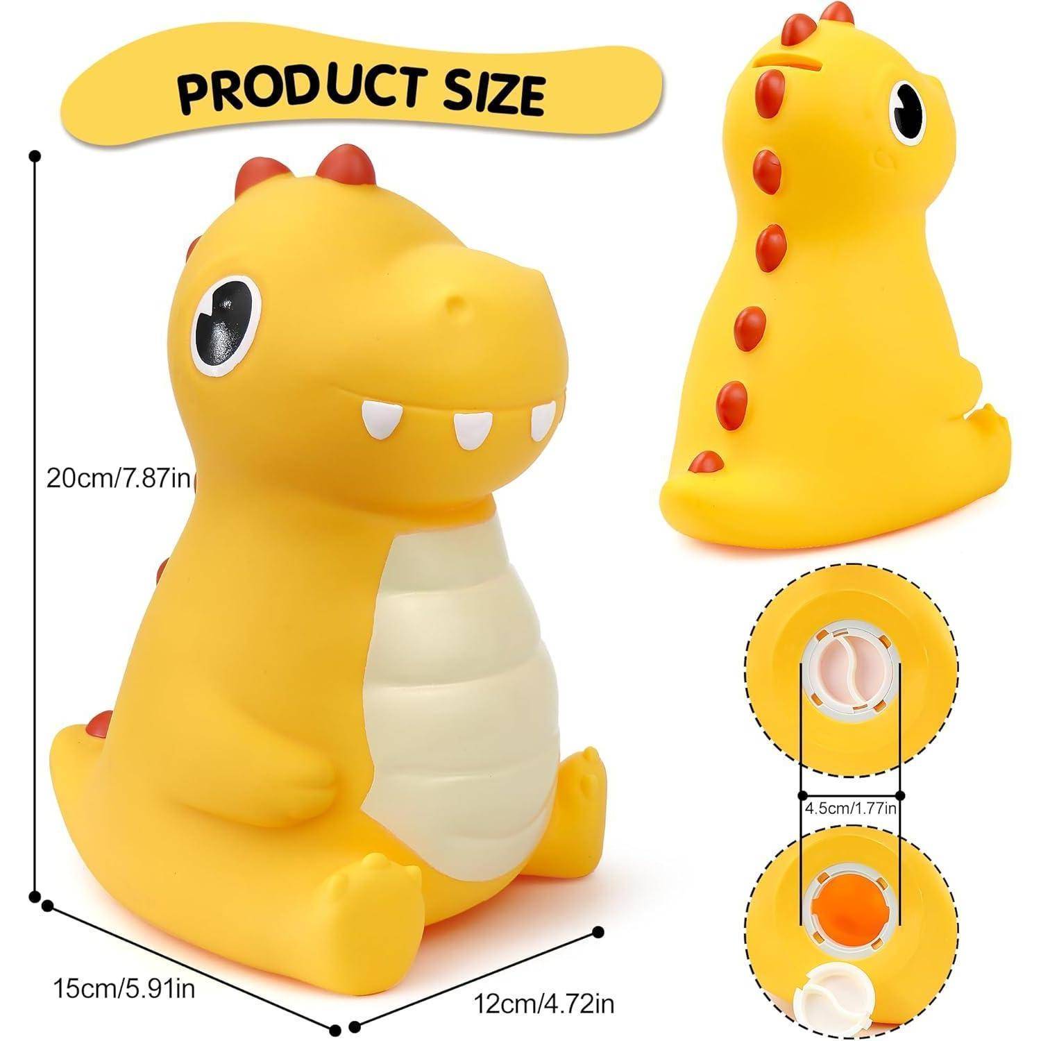 Spardose Dinosaurier Kinder Sparschwein PVC Taufgeschenke Neu Gelber
